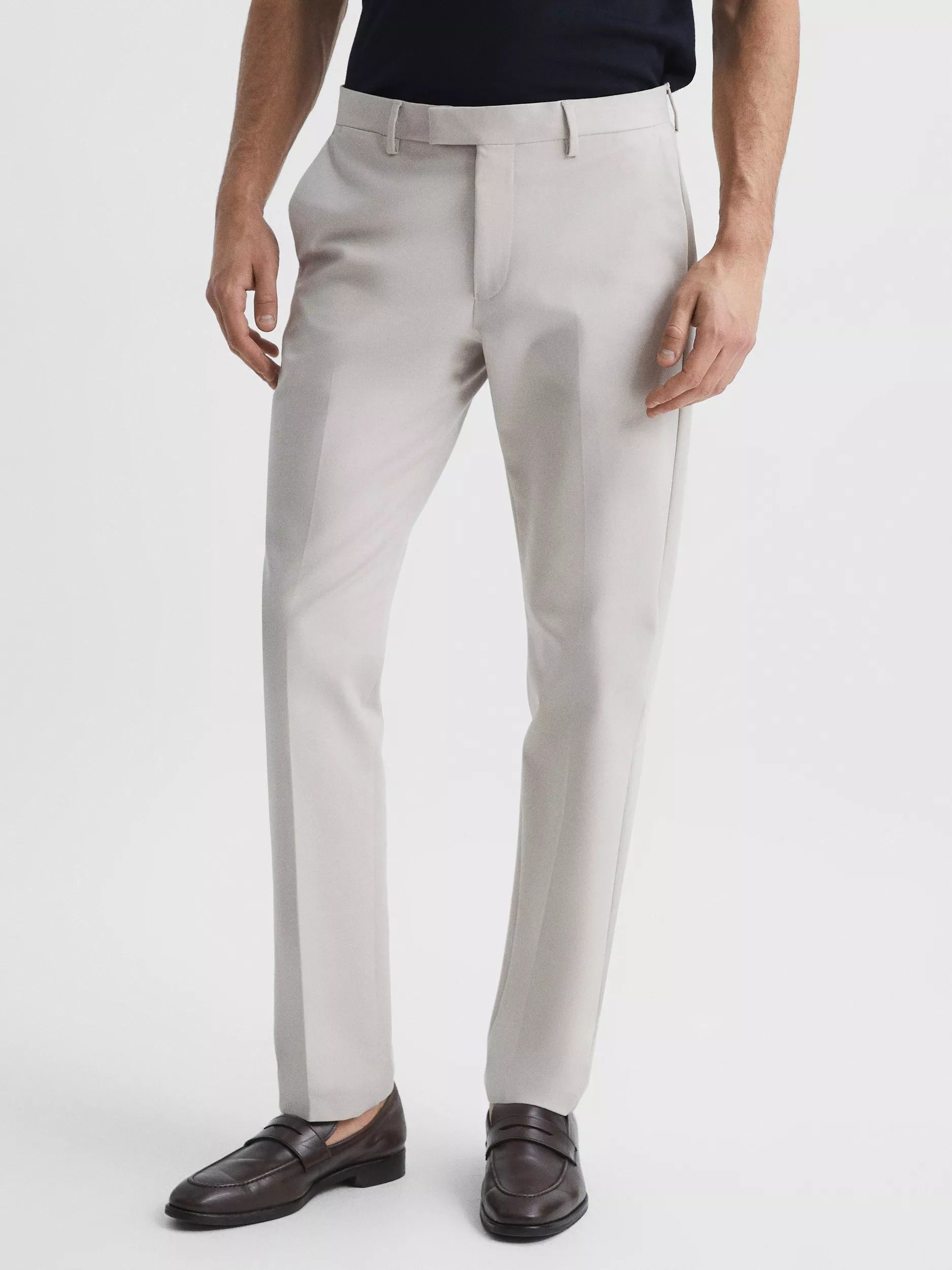 슬림 핏 코튼 블렌드 치노 바지 Eastbury Slim Fit Cotton Blend Chino Trousers 110503426 Stone