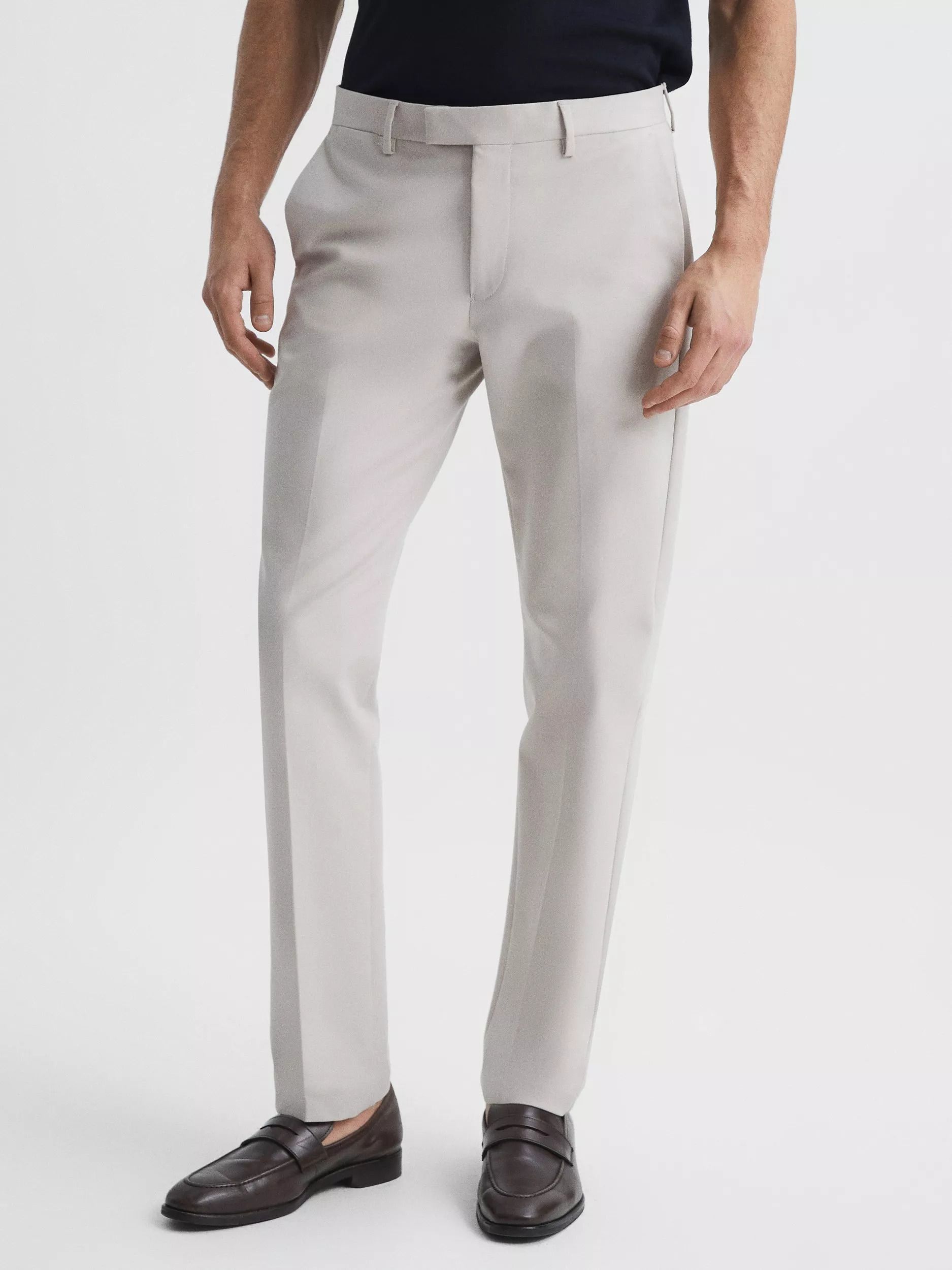 슬림 핏 코튼 블렌드 치노 바지 Eastbury Slim Fit Cotton Blend Chino Trousers 110503426 Stone