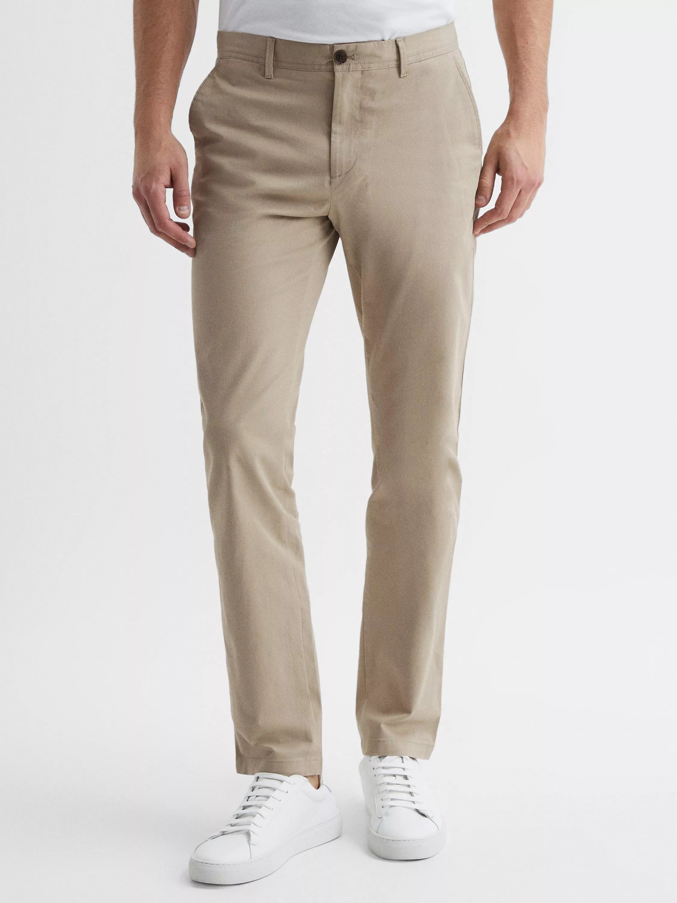 슬림 핏 스트래치 코튼 치노 바지 Pitch Slim Fit Stretch Cotton Chino Trousers 110051809 Stone