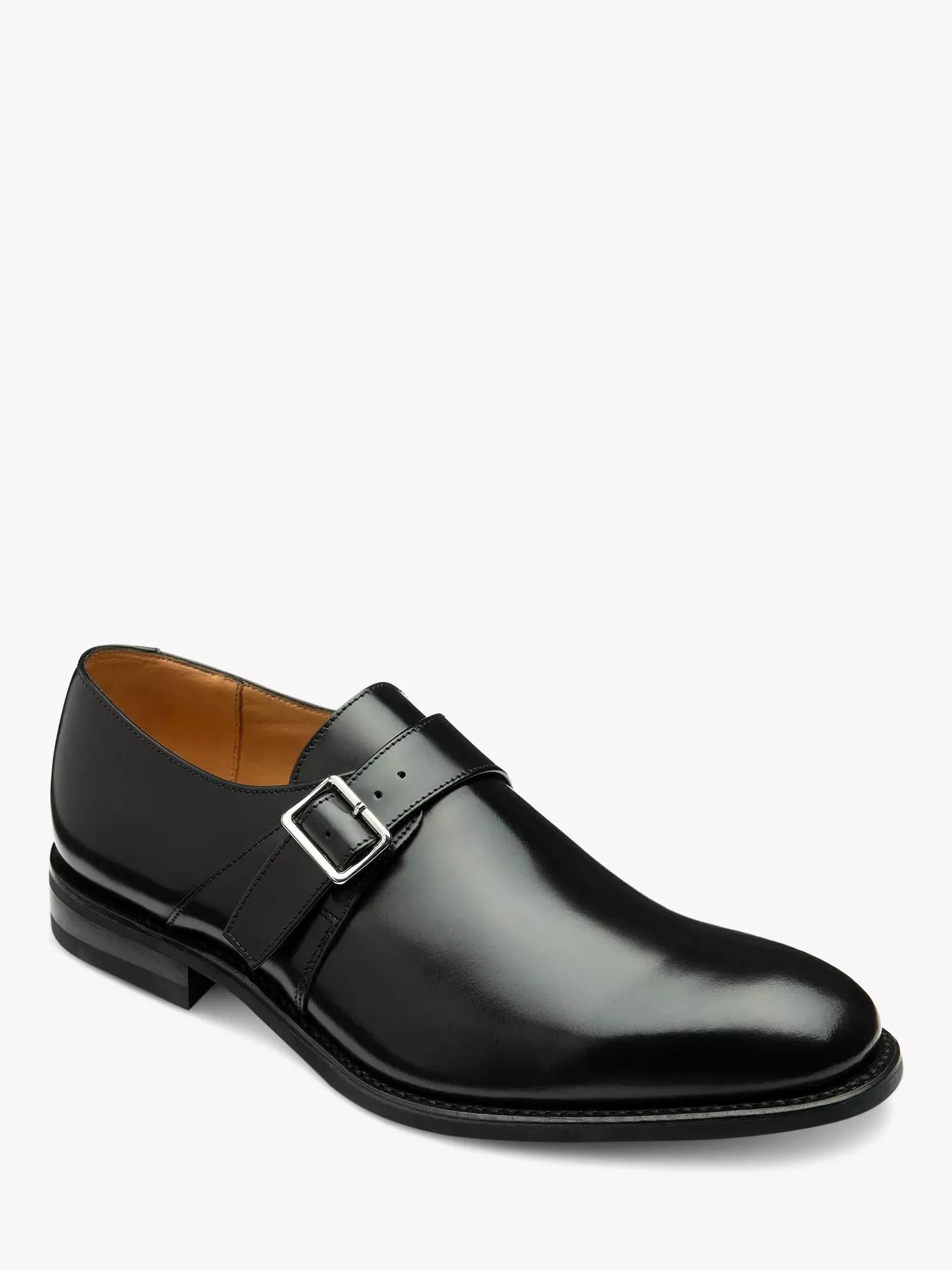 가죽 몽크 신발 블랙 357 Leather Monk Shoes, Black 112832010