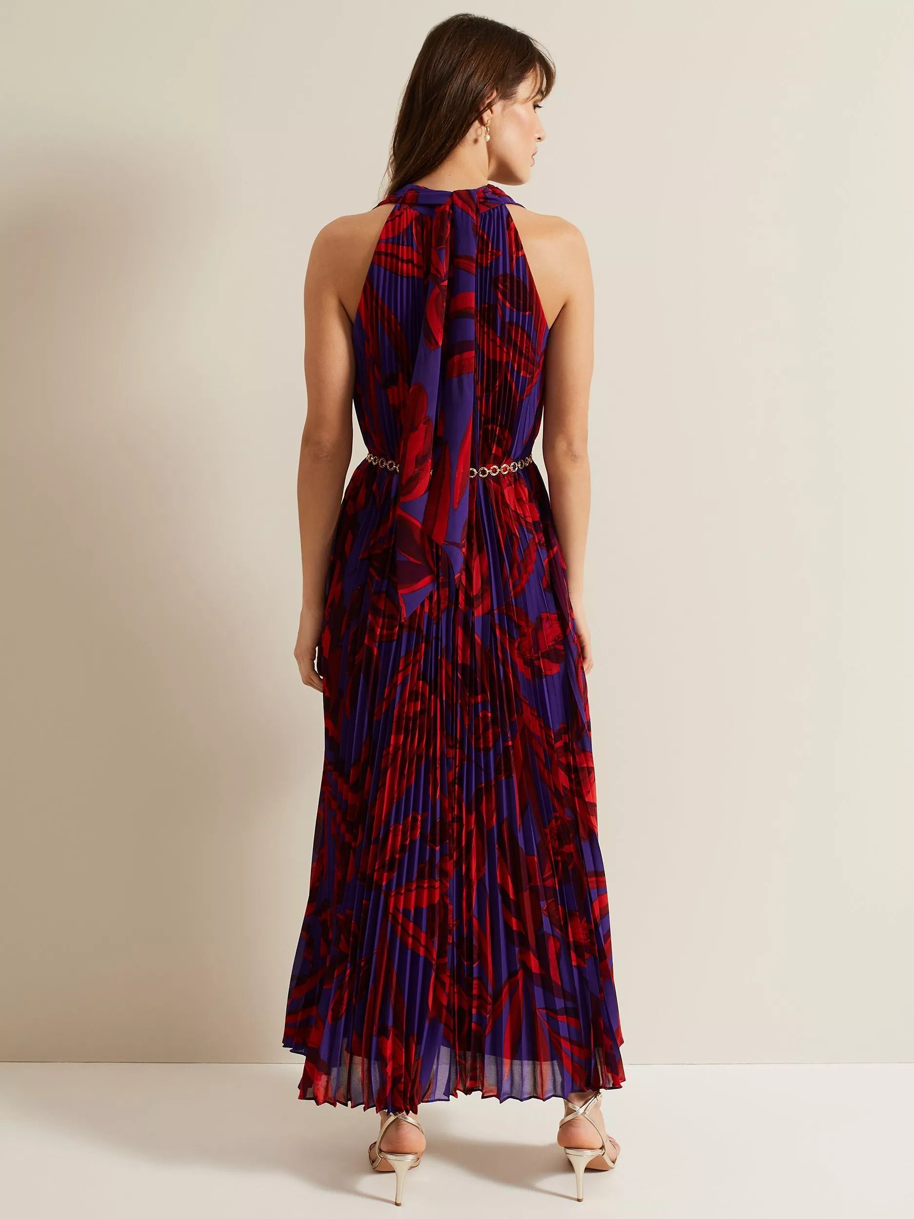 아델라이드 플리츠 드레스 Adelaide Pleated Midaxi Dress, Violet/Multi 111878347