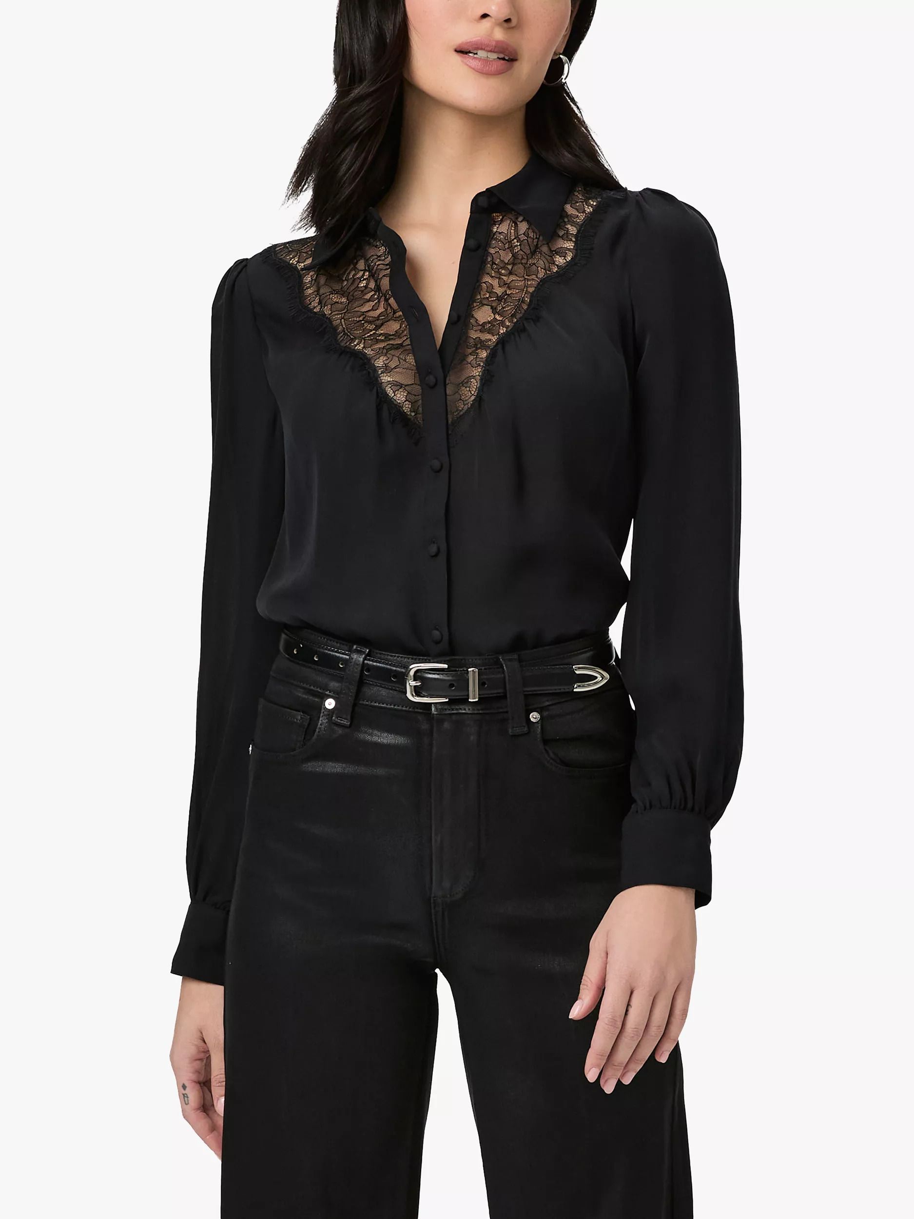 실크 블라우스 블랙 Clairette Pure Silk Blouse, Black 112738297