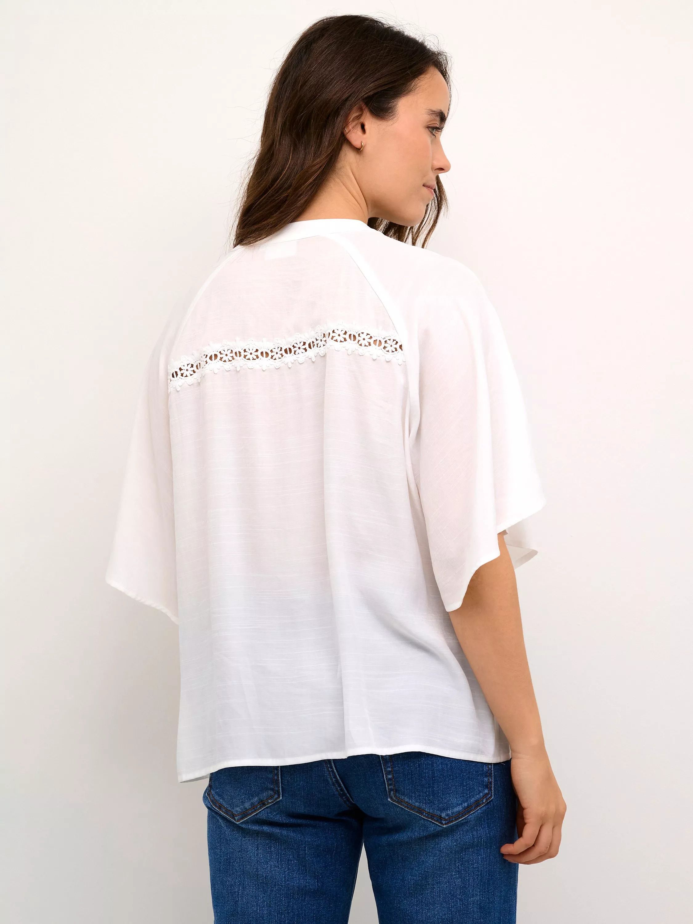 레이스 버튼 블라우스 초크 Tilde Lace Buttons Blouse, Chalk 112032128