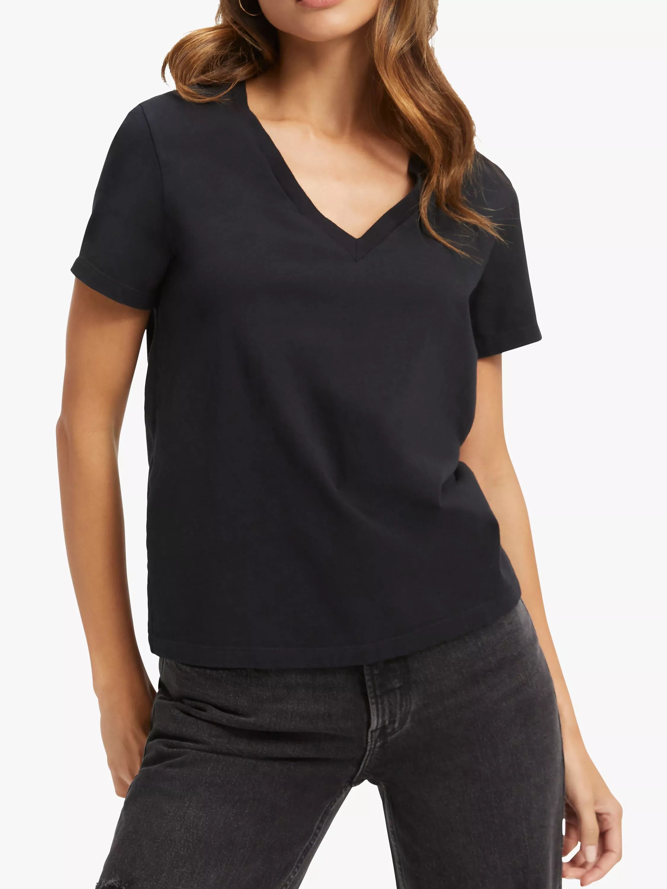 헤리티지 플레인 브이넥 티셔츠 Heritage Plain V-Neck T-Shirt 110399352 Black