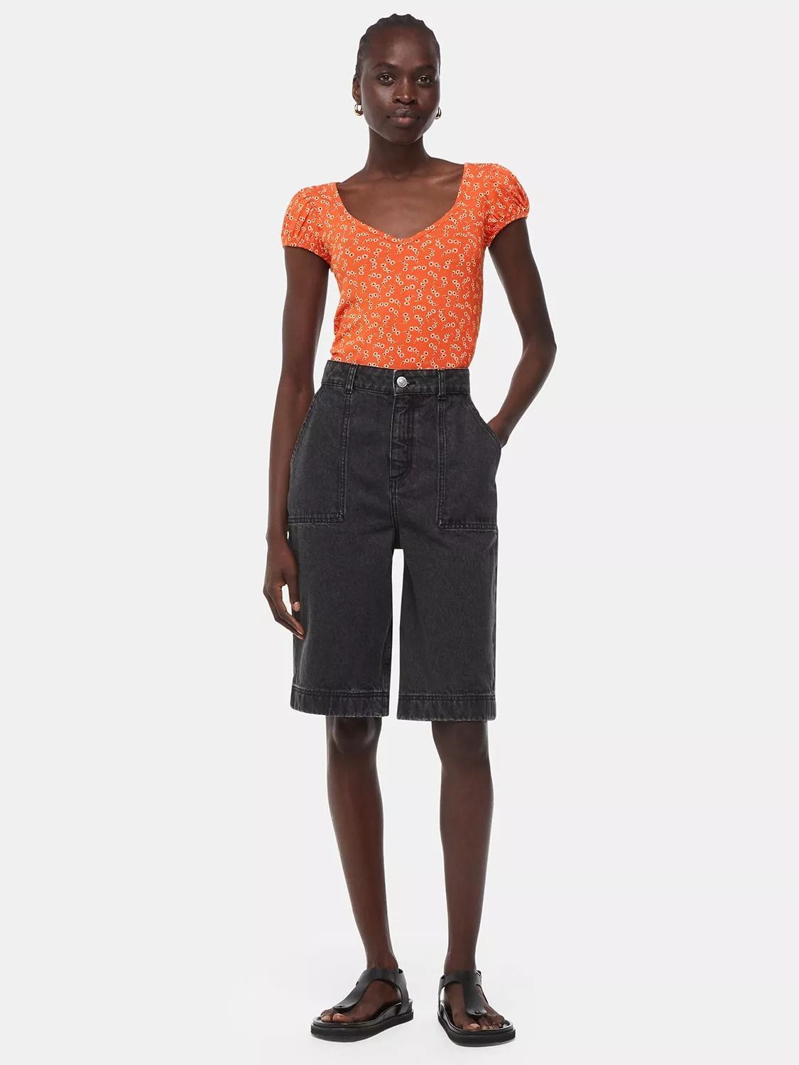 마이크로 플로랄 프린트 탑 Micro Floral Print Top, Red/Multi 112008089