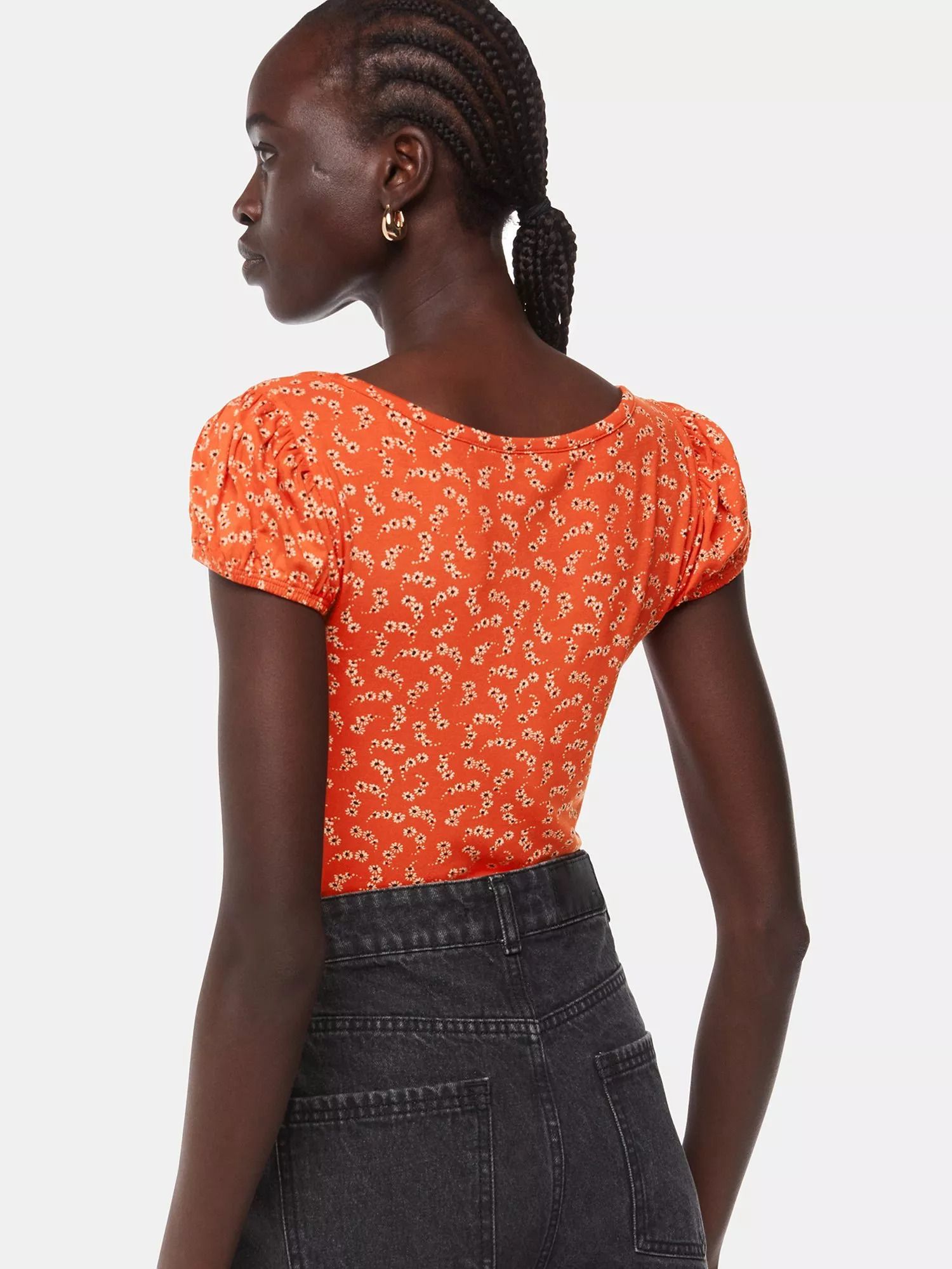 마이크로 플로랄 프린트 탑 Micro Floral Print Top, Red/Multi 112008089