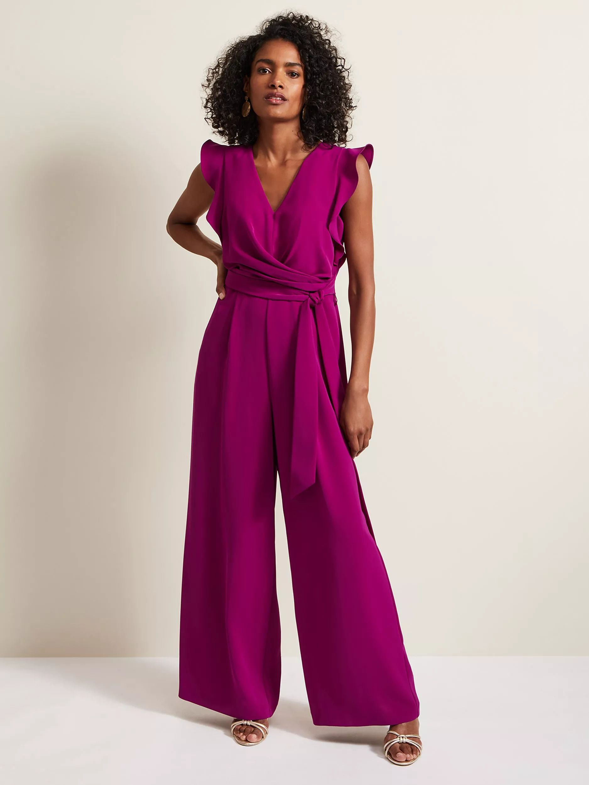 랩 점프수트 Ayla Ruffle Wrap Jumpsuit 111285499 Magenta