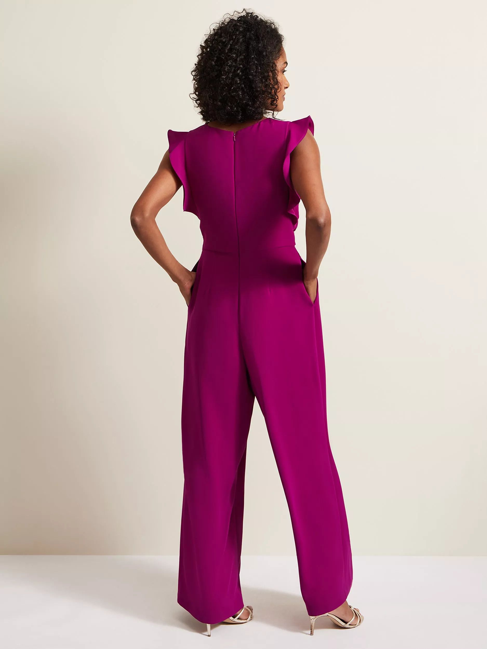 랩 점프수트 Ayla Ruffle Wrap Jumpsuit 111285499 Magenta