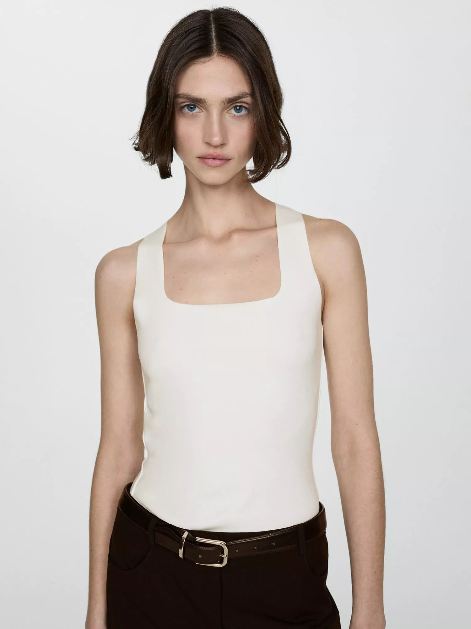 스퀘어 넥 탑 Mag Square Neck Top 112080489 Off White