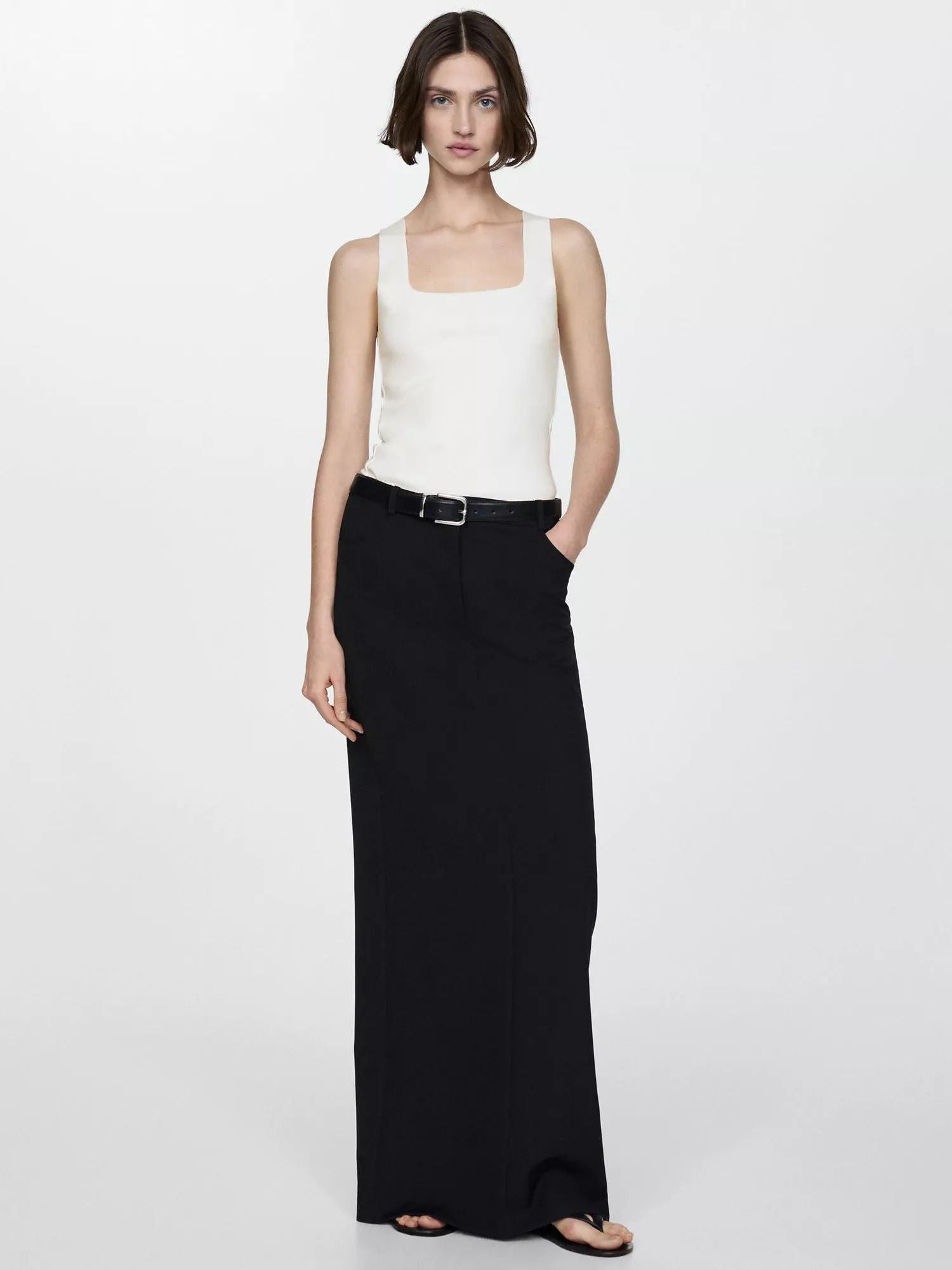 스퀘어 넥 탑 Mag Square Neck Top 112080489 Off White