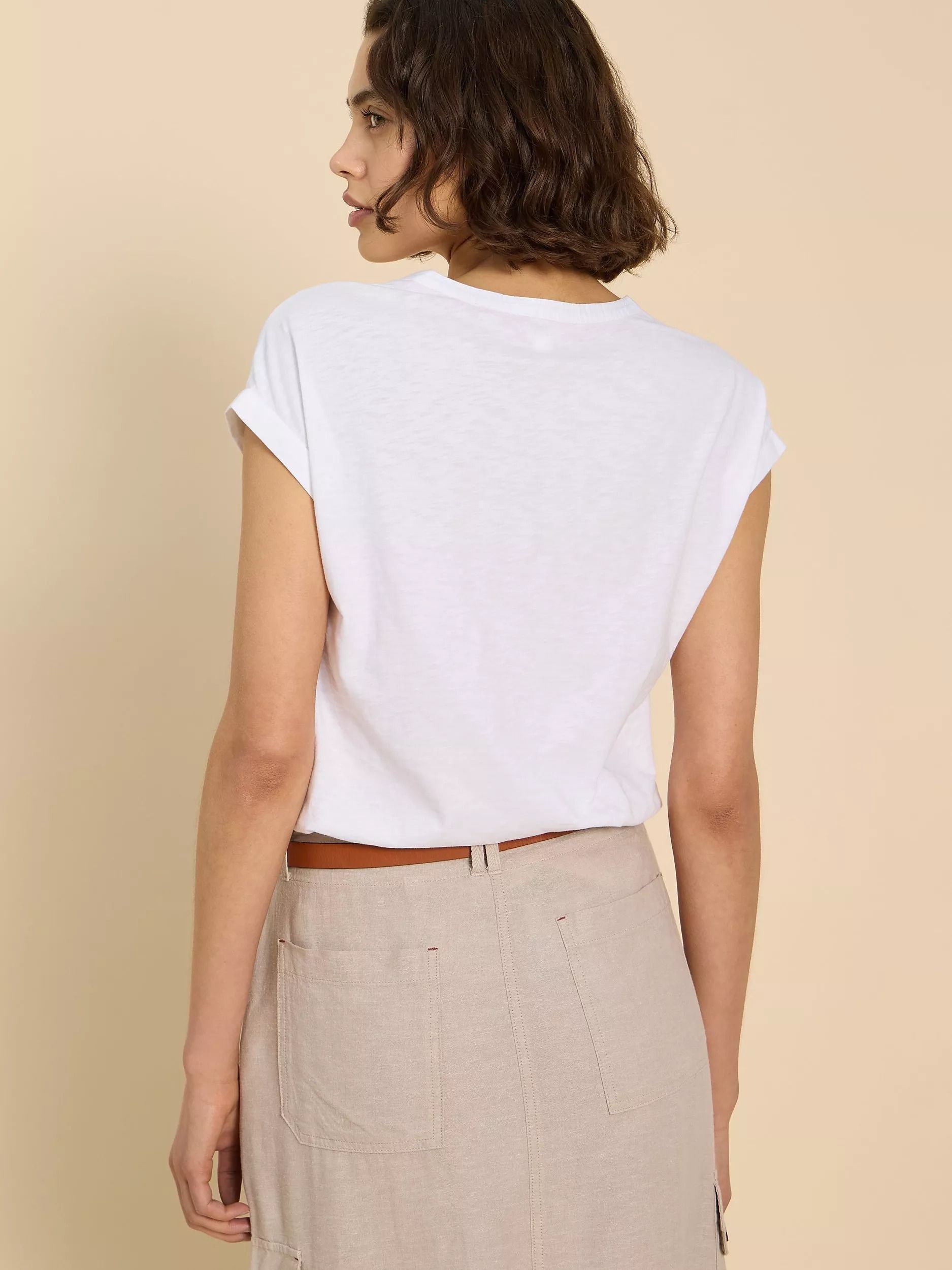 코튼 저지 티셔츠 Beth Cotton Jersey T-Shirt 111574893 Brilliant White
