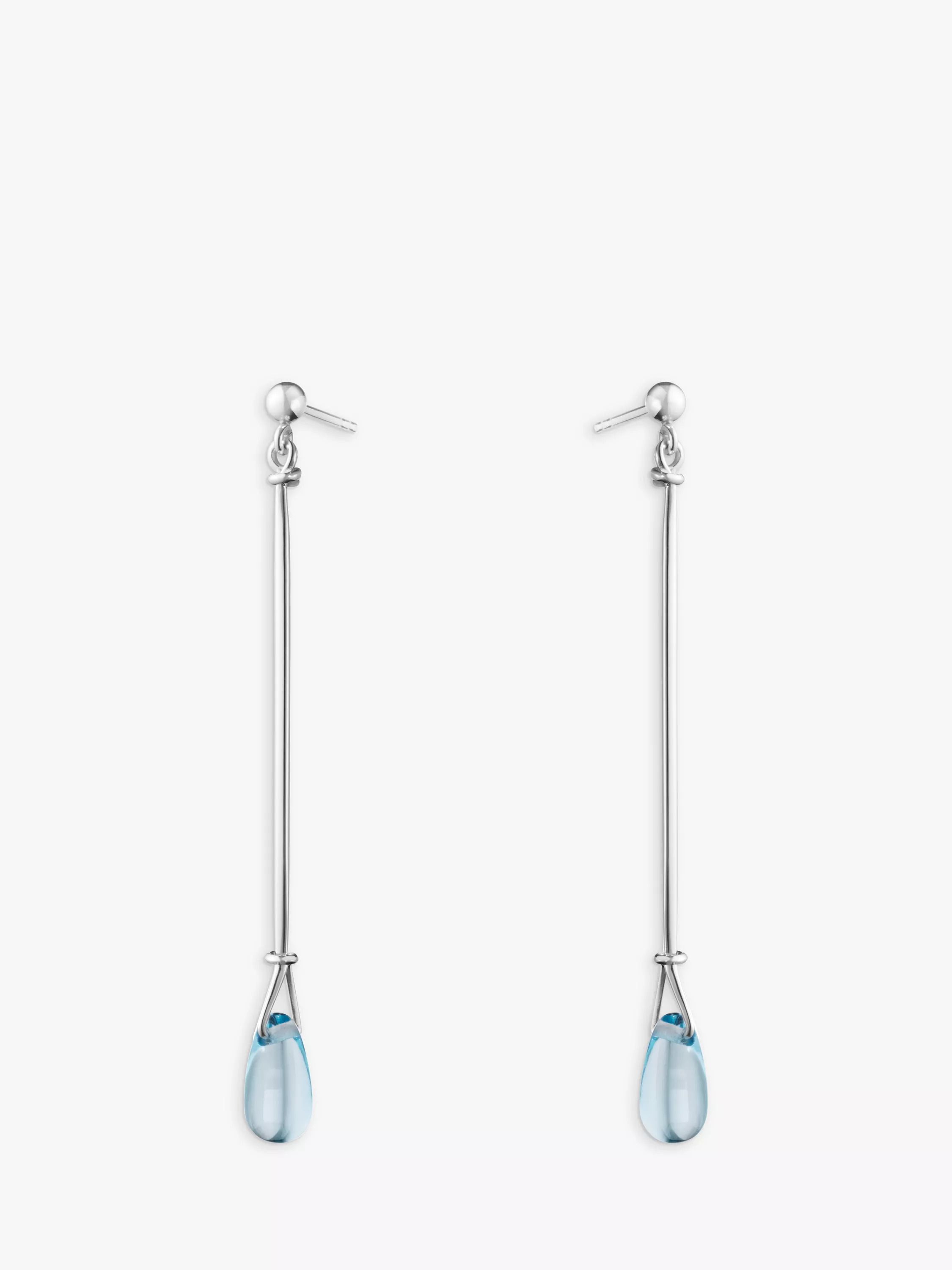 롱 드롭 귀걸이 Vivianna Torun Teardrop Gemstone Long Drop Earrings 112587653 Sterling Silver/Blue Topaz