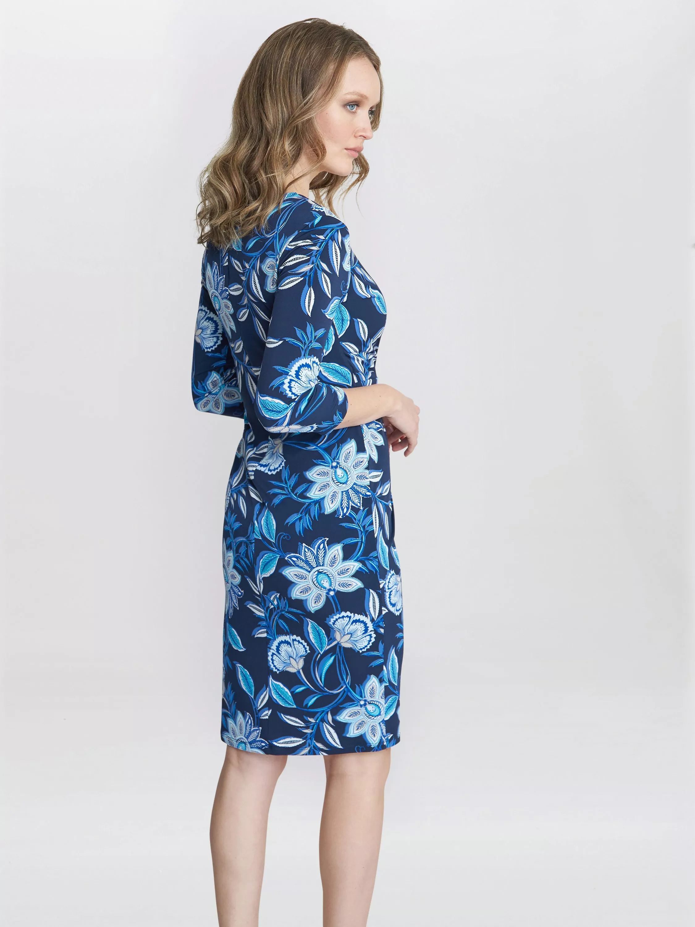 저지 랩 드레스 Cameron Jersey Wrap Dress, Teal/Multi 112043102