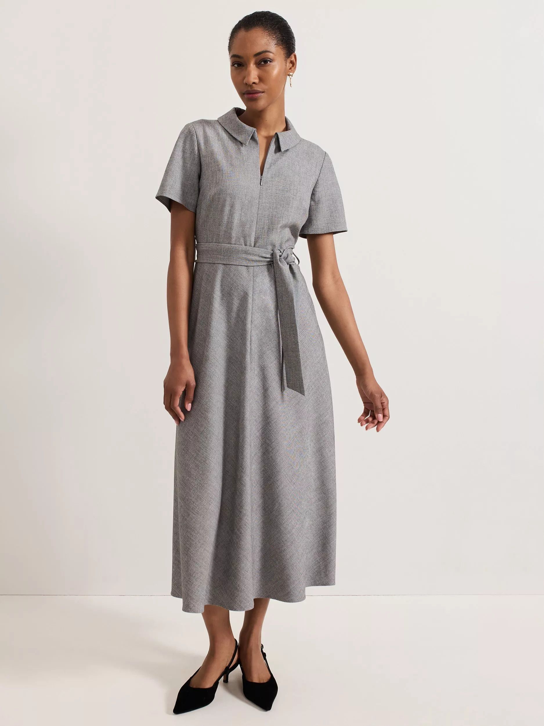 미디 셔츠 드레스 그레이 Silvia Midi Shirt Dress, Grey 112460844