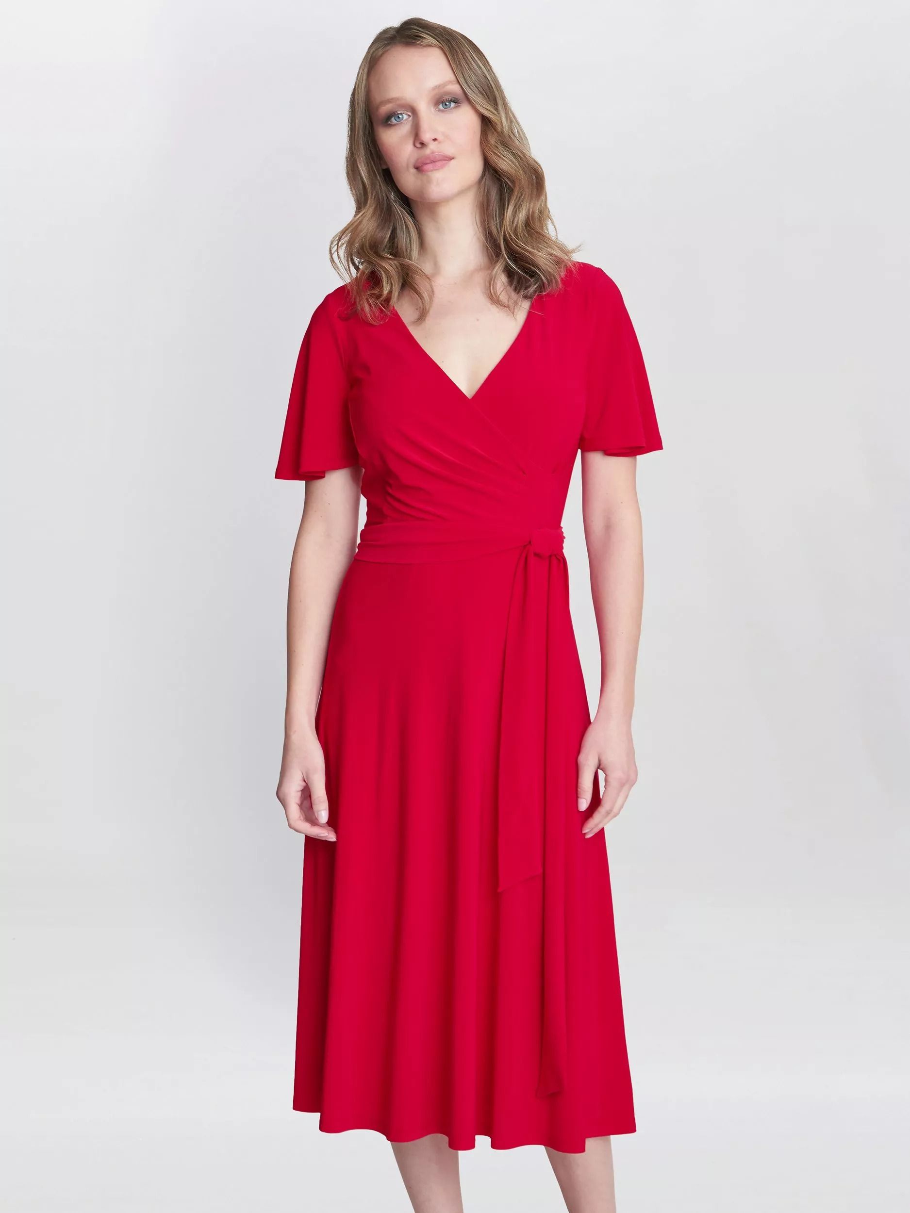 랩 이펙트 저지 드레스 Donna Wrap Effect Jersey Dress 111391276 Red