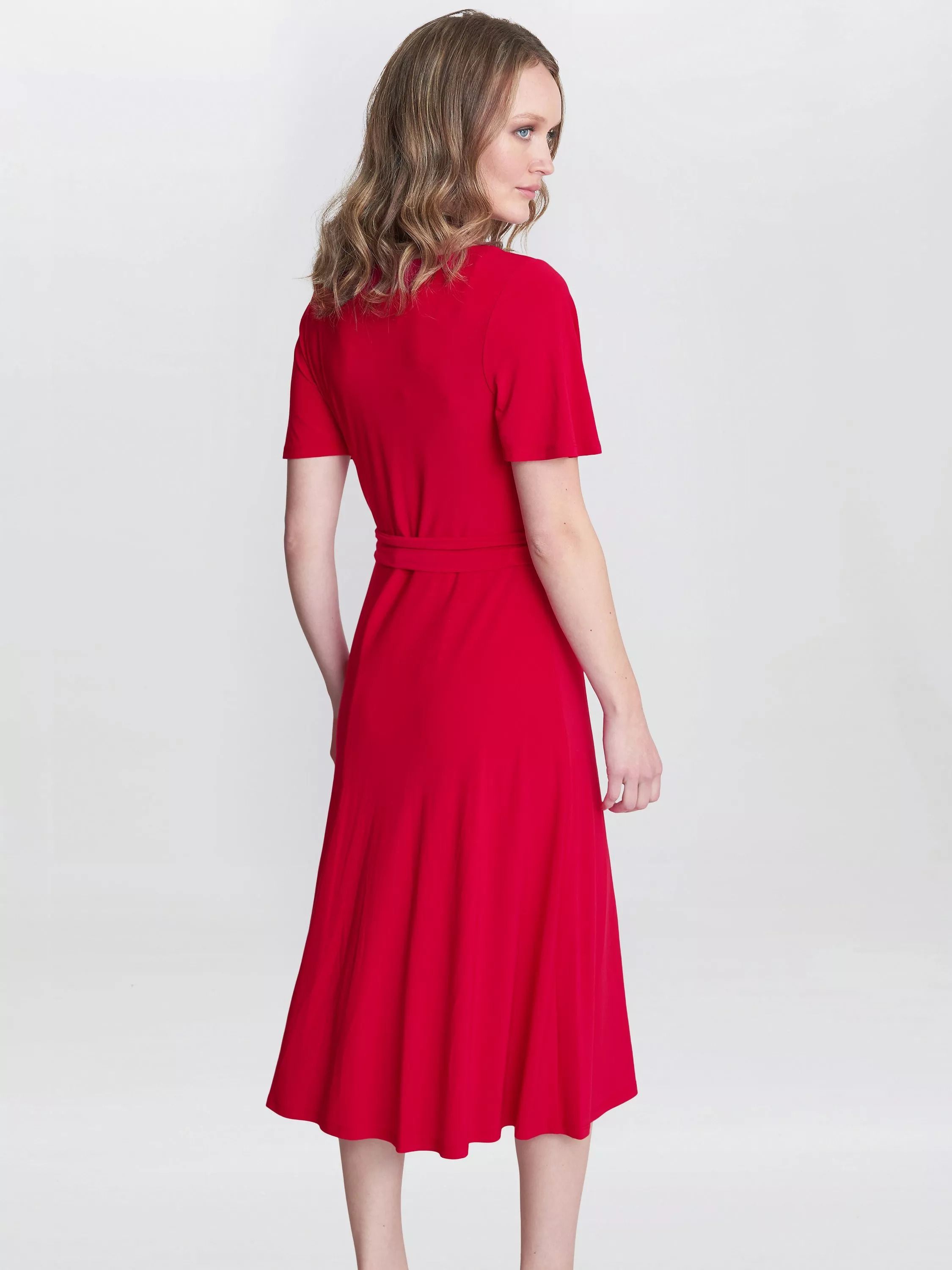 랩 이펙트 저지 드레스 Donna Wrap Effect Jersey Dress 111391276 Red