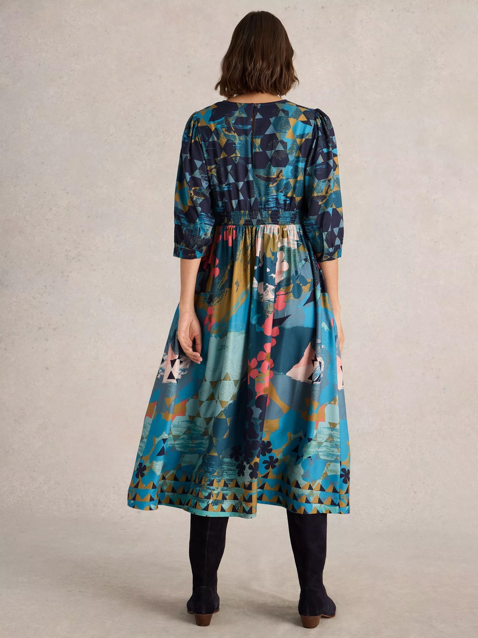 드레스 Lucy Abstract Dress, Teal/Multi 112278216