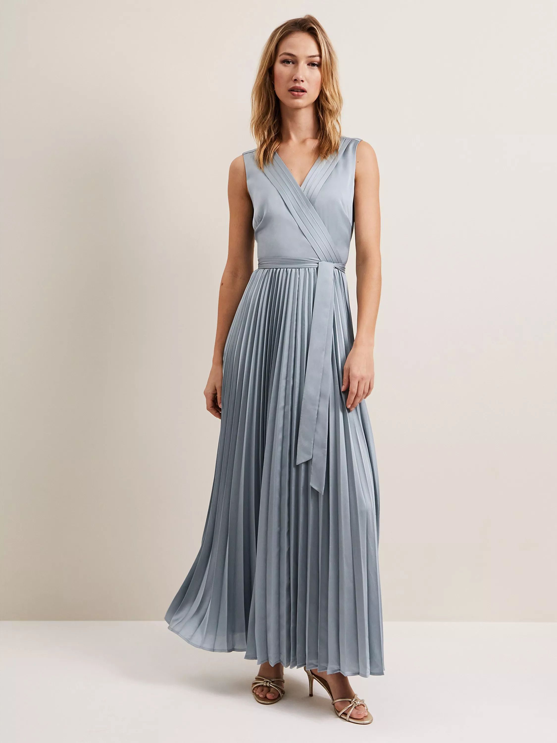 플리츠 드레스 라이트 그린 Bonnie Pleated Dress, Light Green 111435550