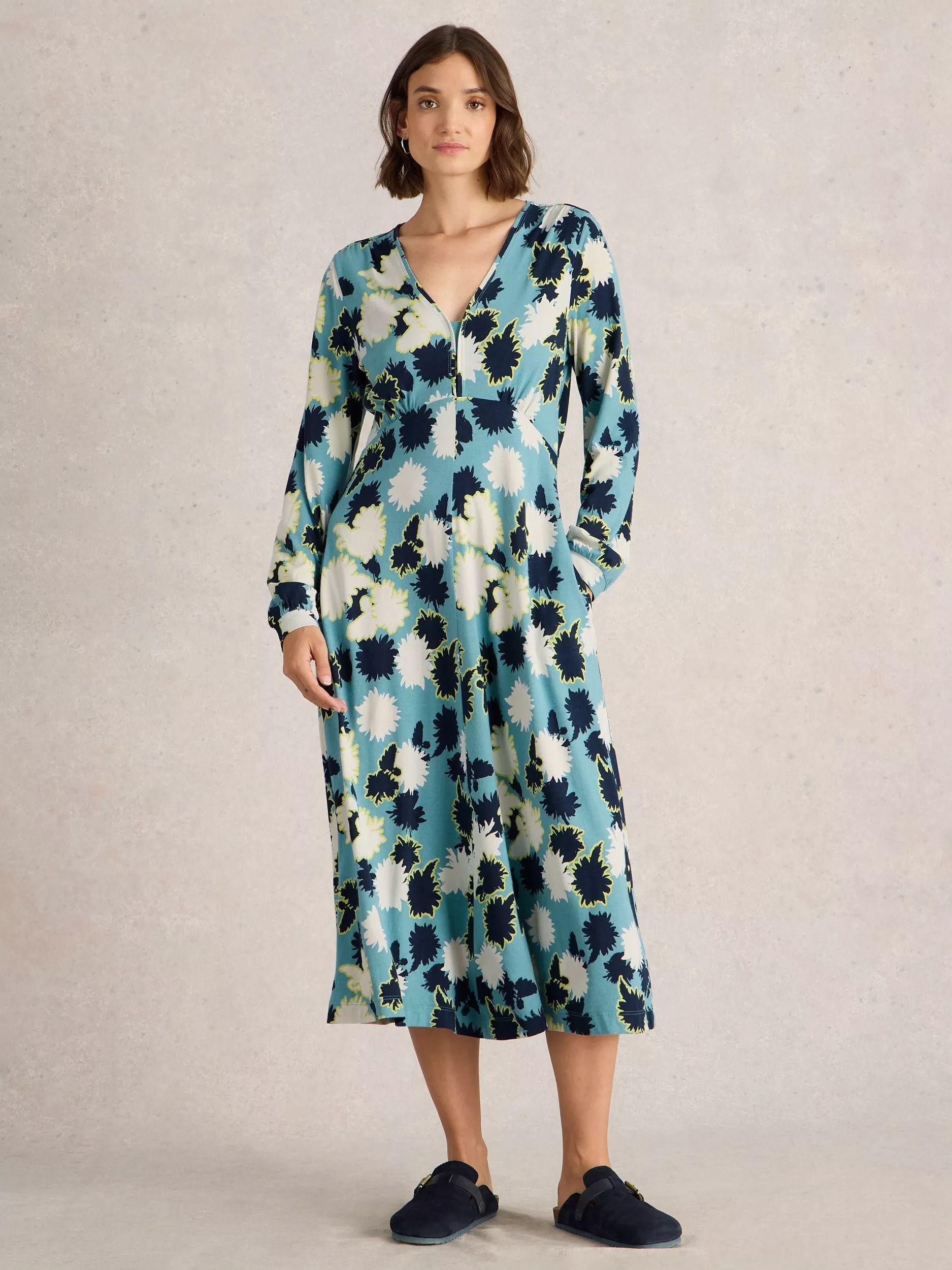 오가닉 코튼 블렌드 저지 드레스 Megan Organic Cotton Blend Jersey Dress, Blue/Multi 112721292