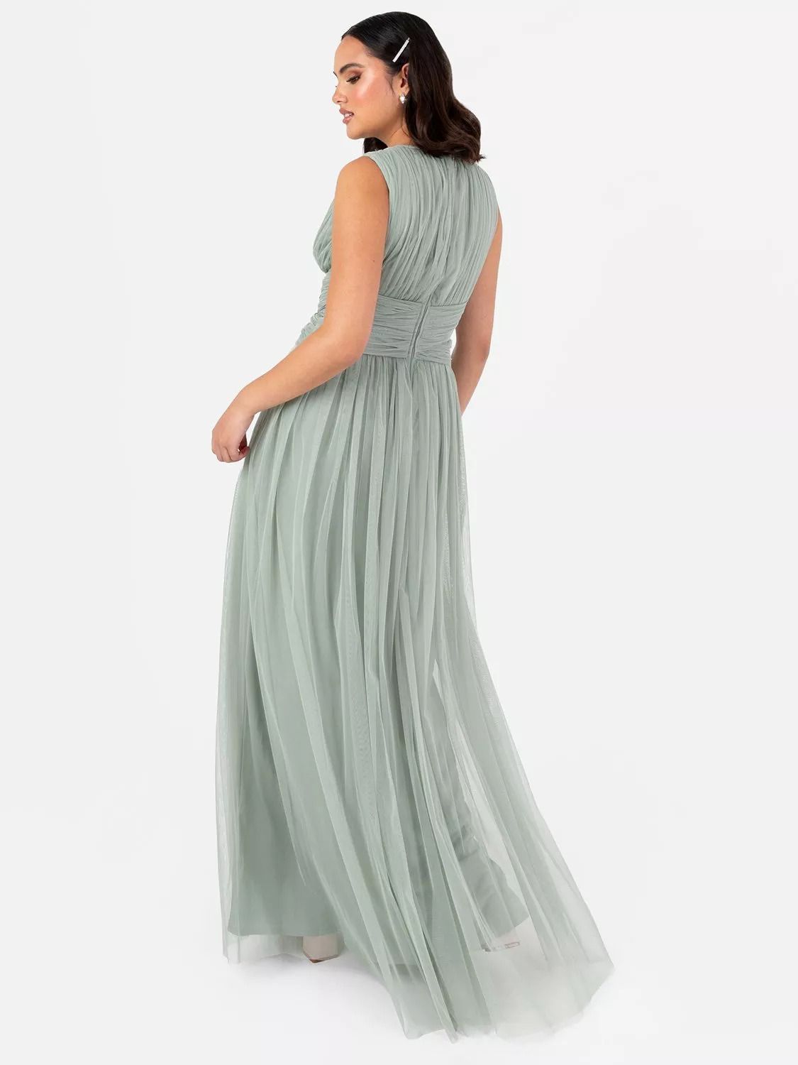 튤 랩 컬렉션 맥시 드레스 Tulle Wrap Gathered Waist Maxi Dress 112714274 Frosty Green