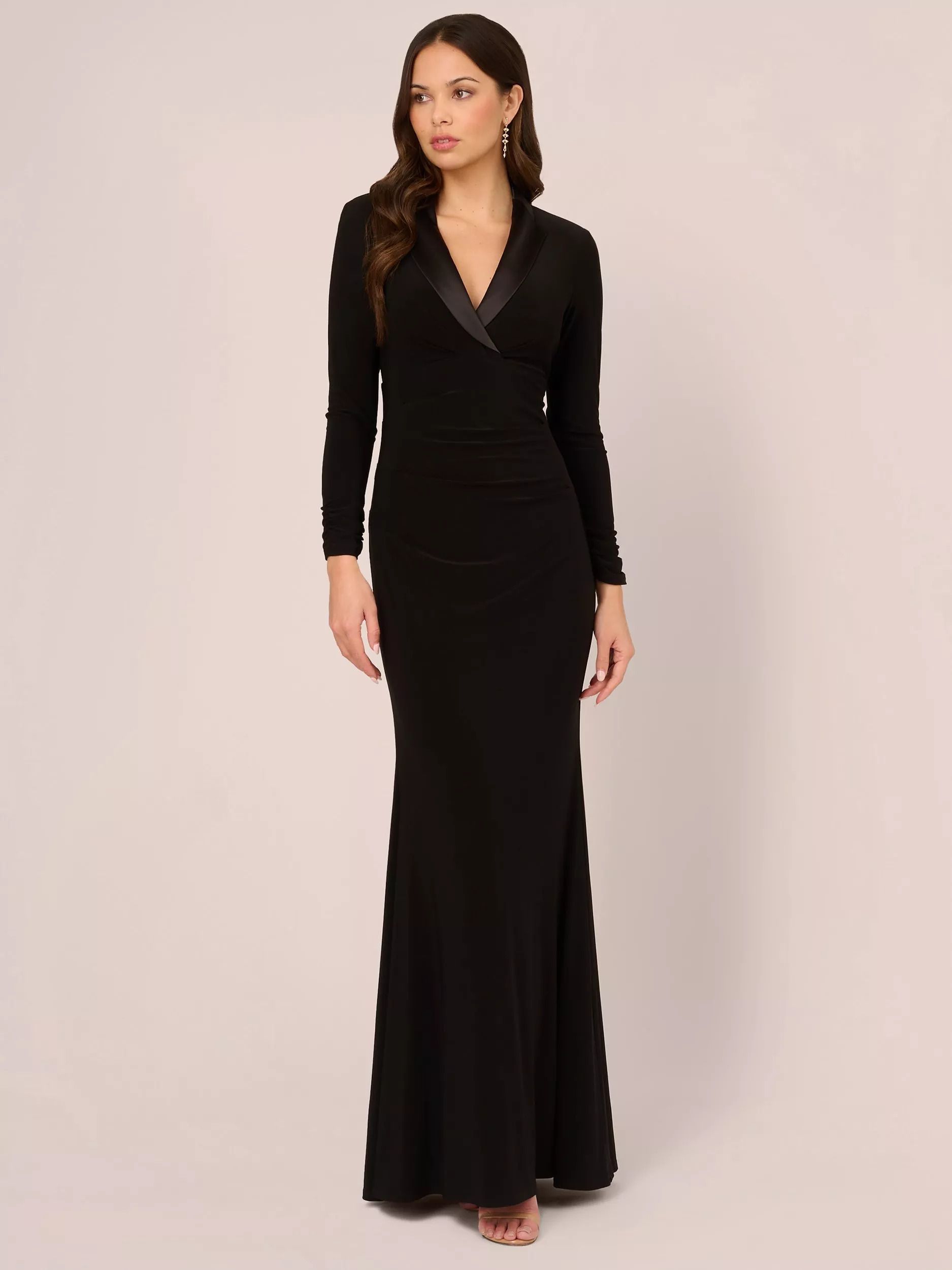 턱시도 롱 드레스 블랙 Tuxedo Long Dress, Black 112017663