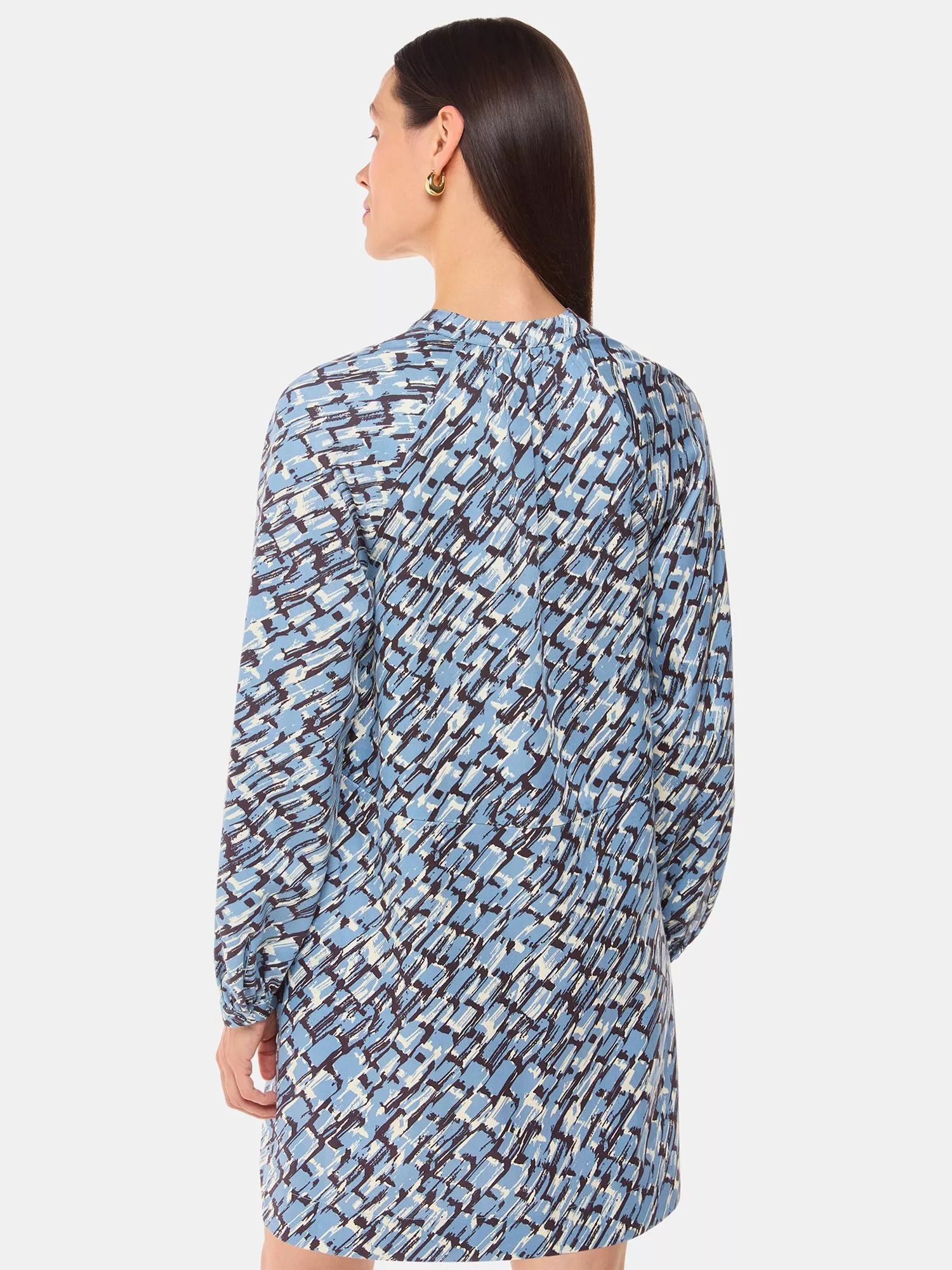 드레스 Marnie Feathered Wing Dress, Blue/Multi 112730594
