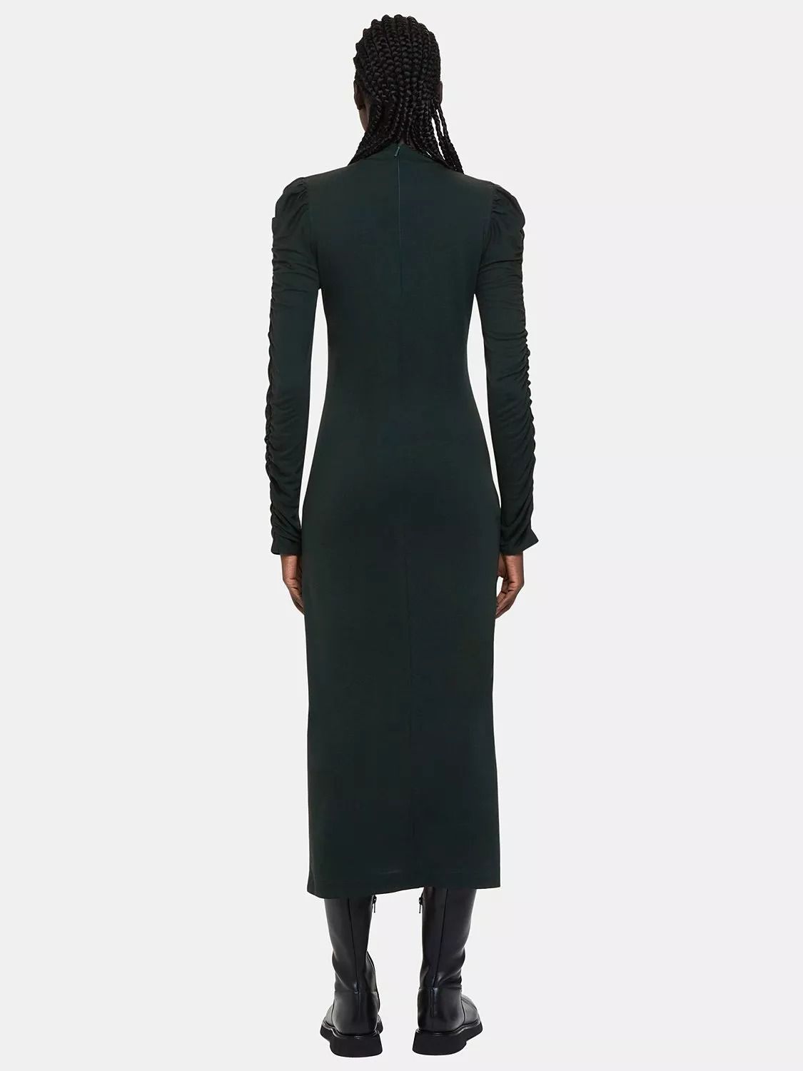 쁘띠 슬리브 저지 미디 드레스 다크 그린 Petite Ruched Sleeve Jersey Midi Dress, Dark Green 110974999