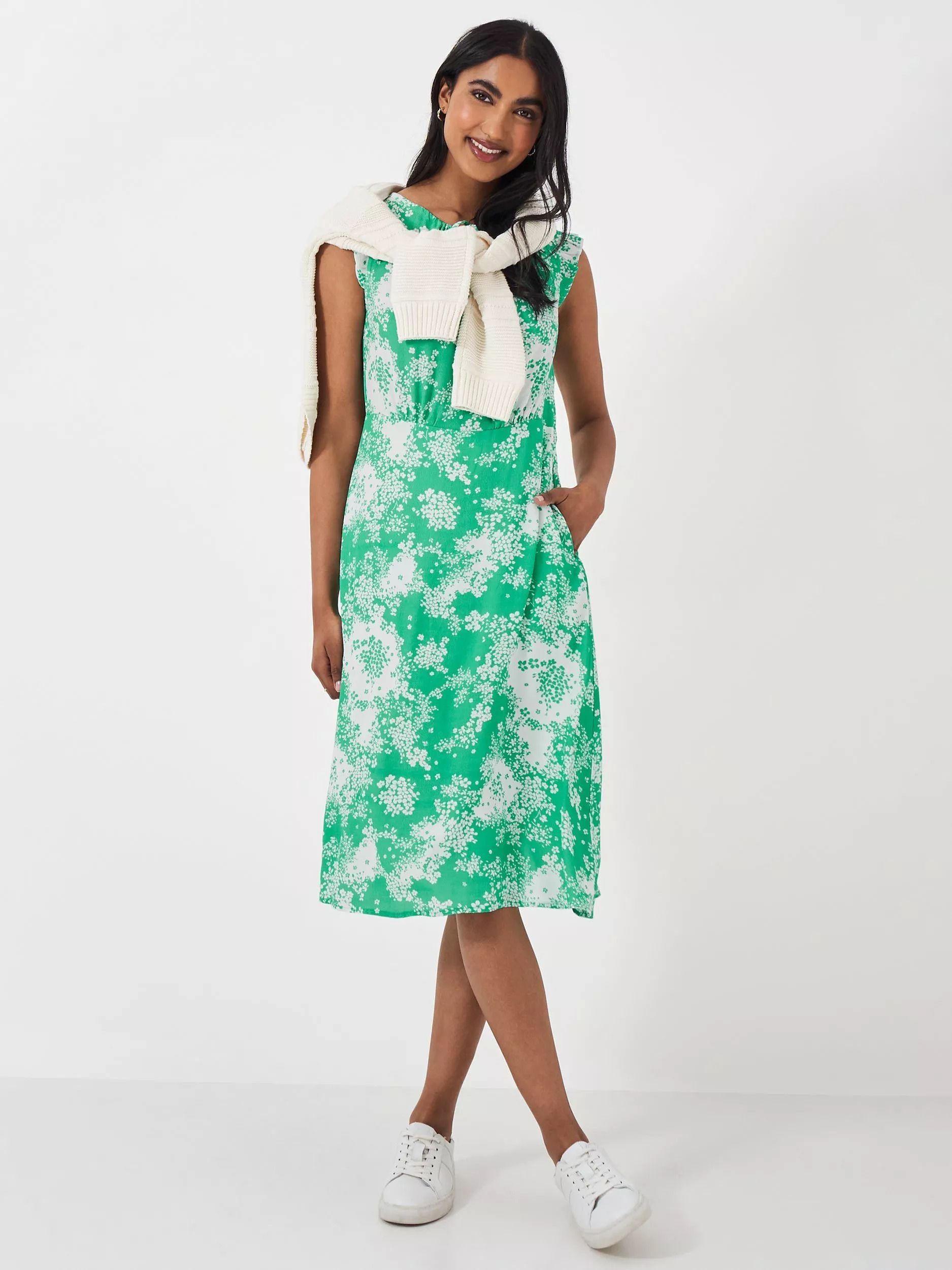 타이 넥 드레스 그린 Tilly Tie Neck Dress, Green 112062632