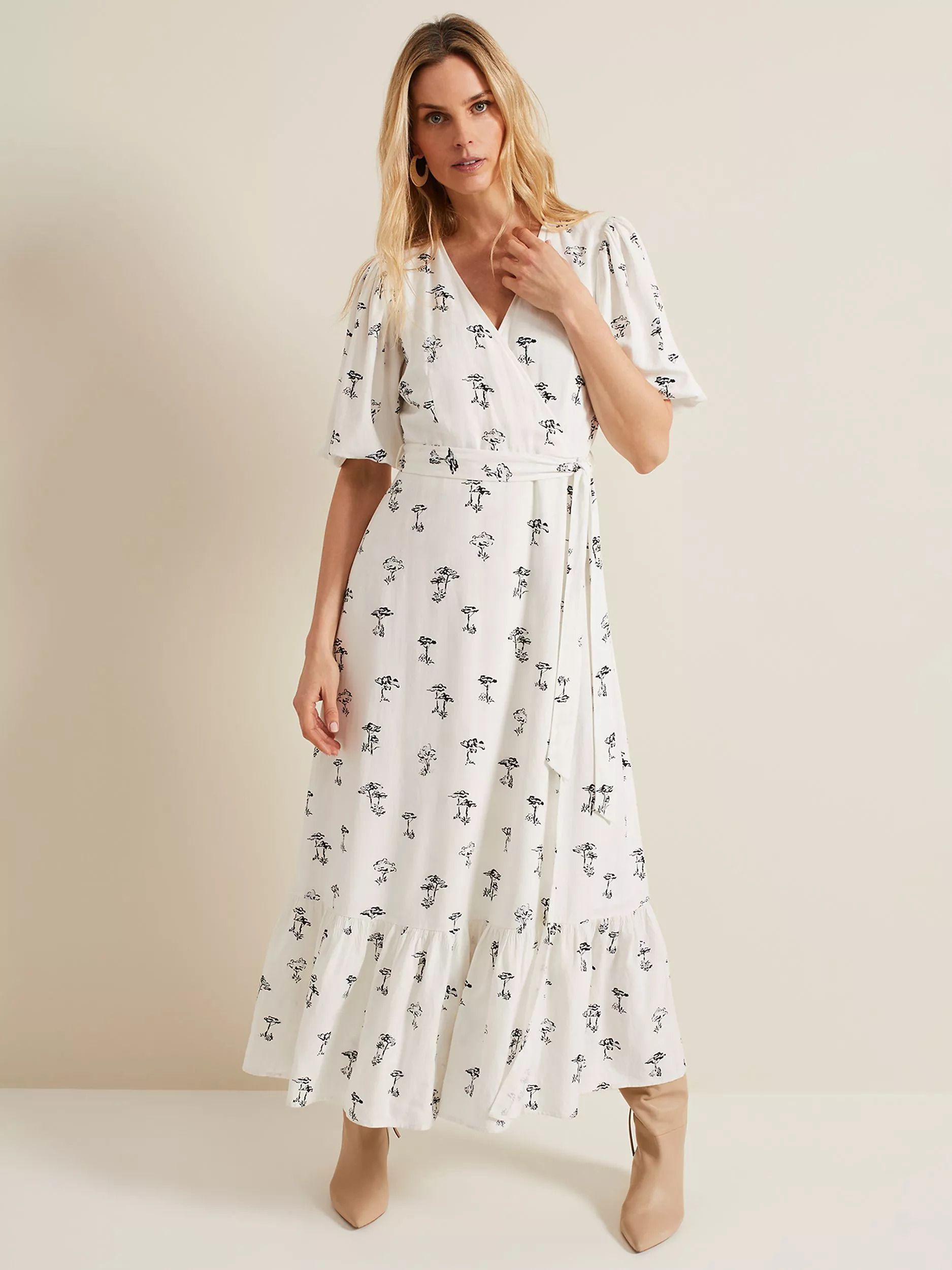 넬리 랩 미디 드레스 크림 Nelly Wrap Midi Dress, Cream 111825665