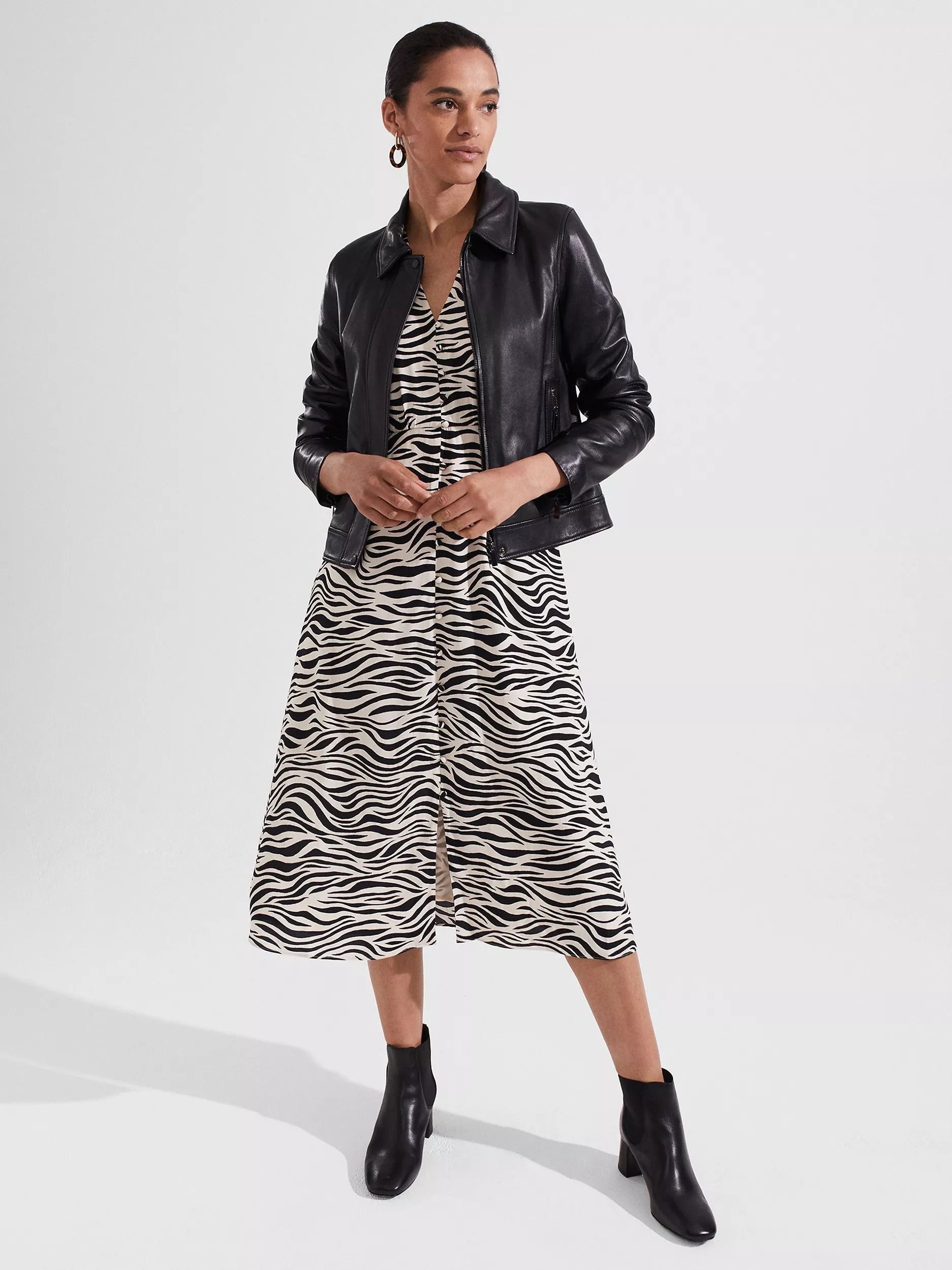 지브라 프린트 드레스 Indria Zebra Print Dress, Cream/Black 110556382