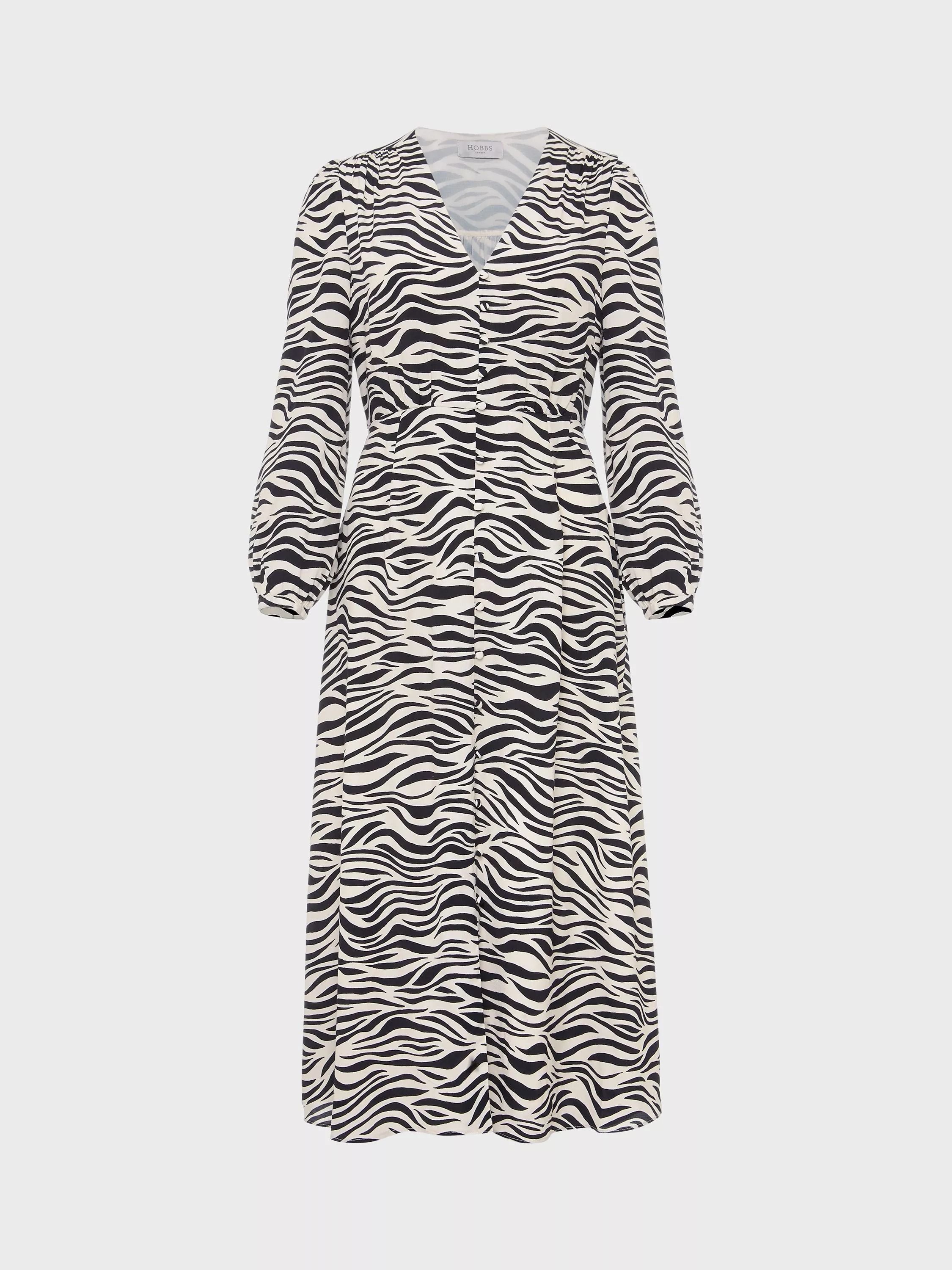 지브라 프린트 드레스 Indria Zebra Print Dress, Cream/Black 110556382