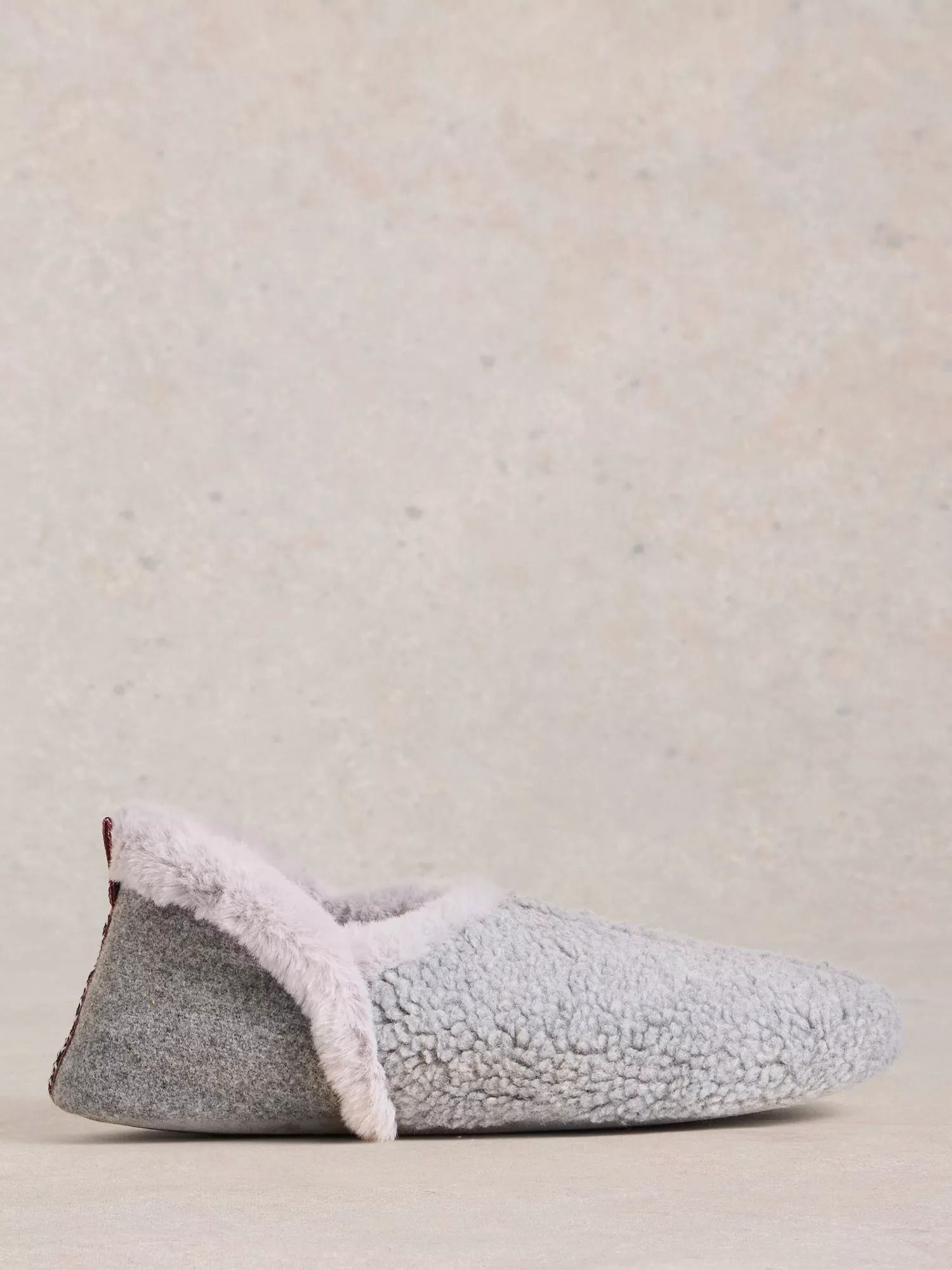 포우 퍼 Reya Faux Fur Slippers 112470412 Mid Grey