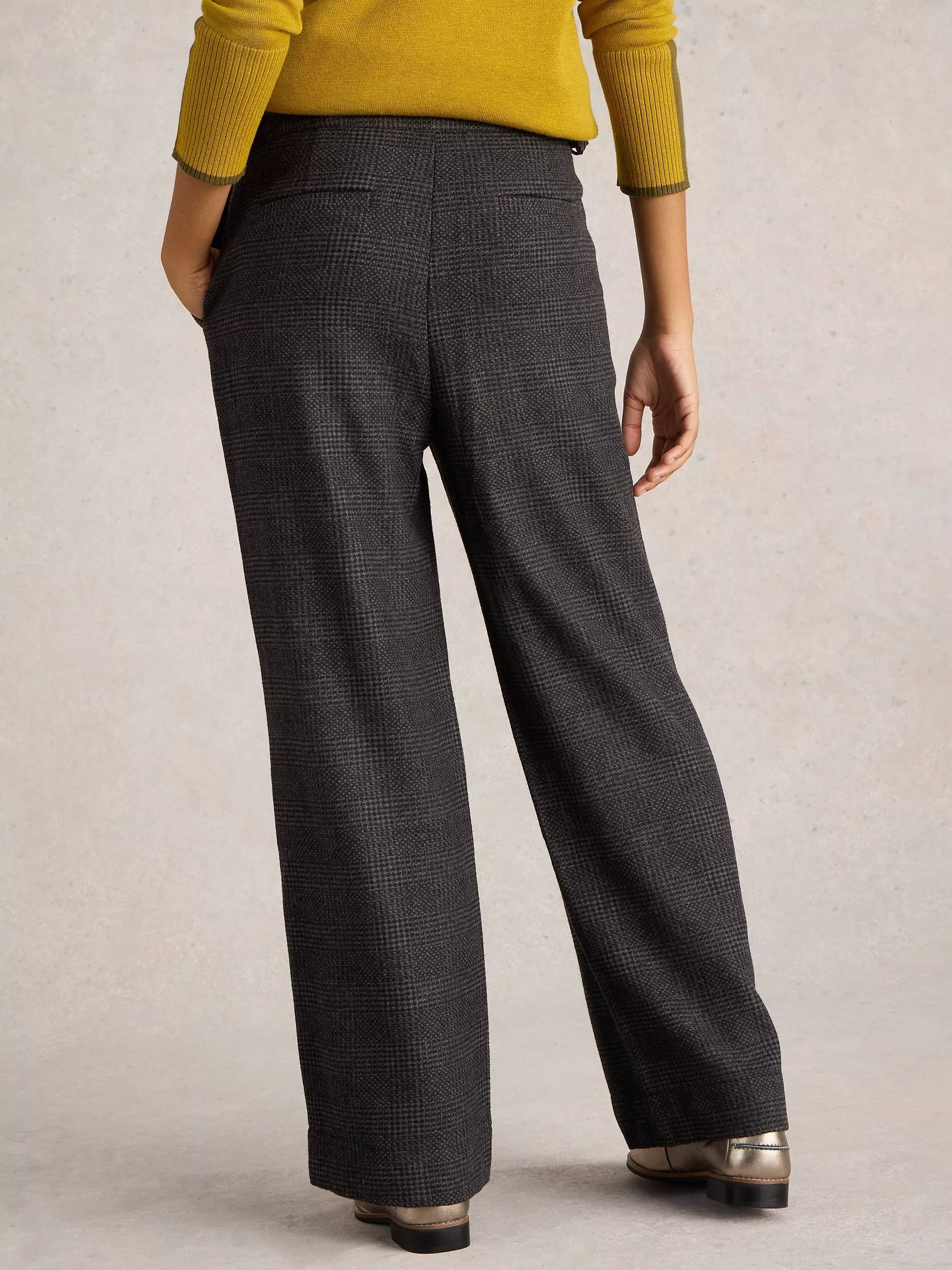 트위드 울 블렌드 바지 Una Tweed Wool Blend Trousers, Black/Multi 112243654
