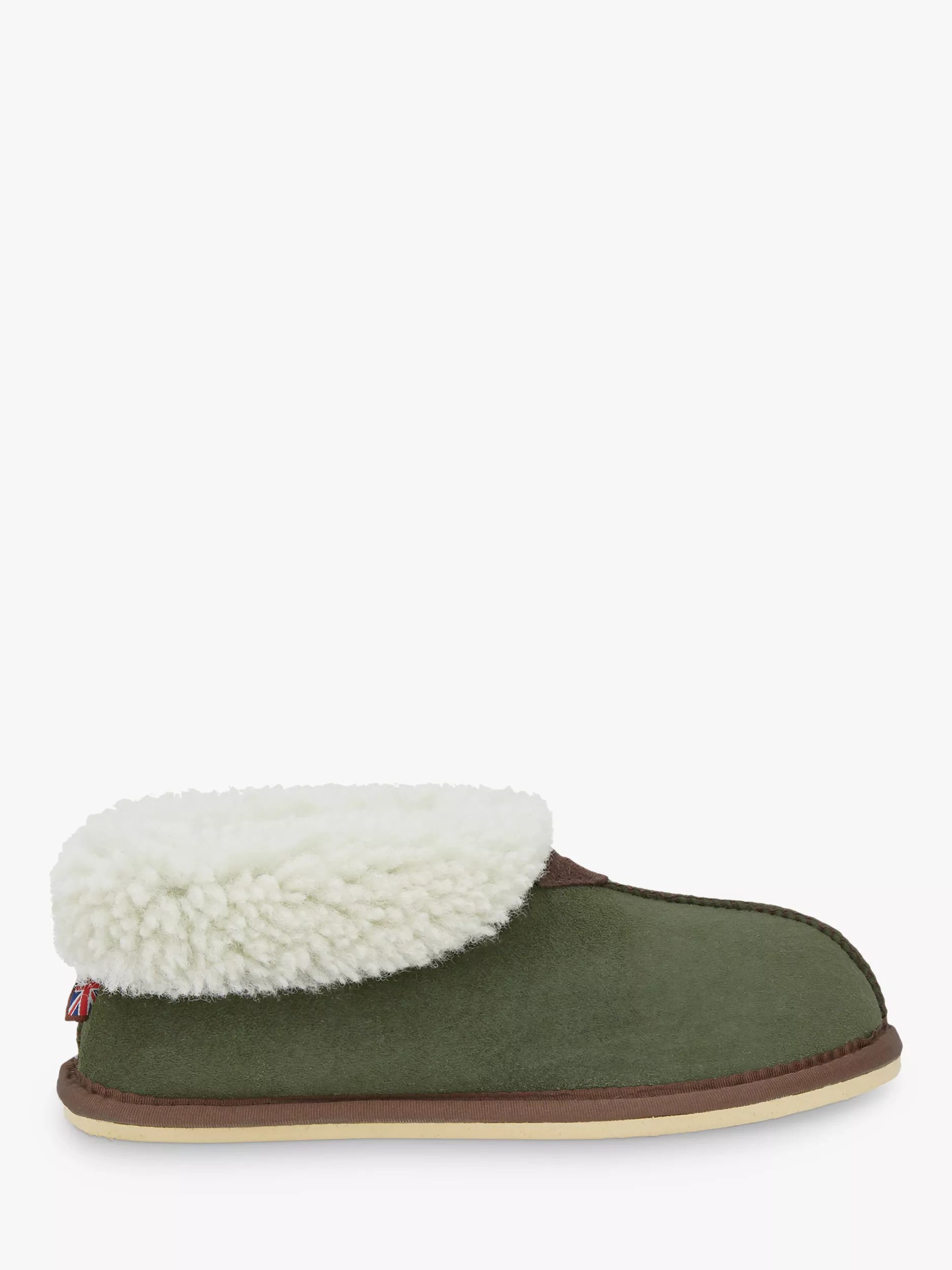 Sheepskin Bootee Slippers, Moss 112363791