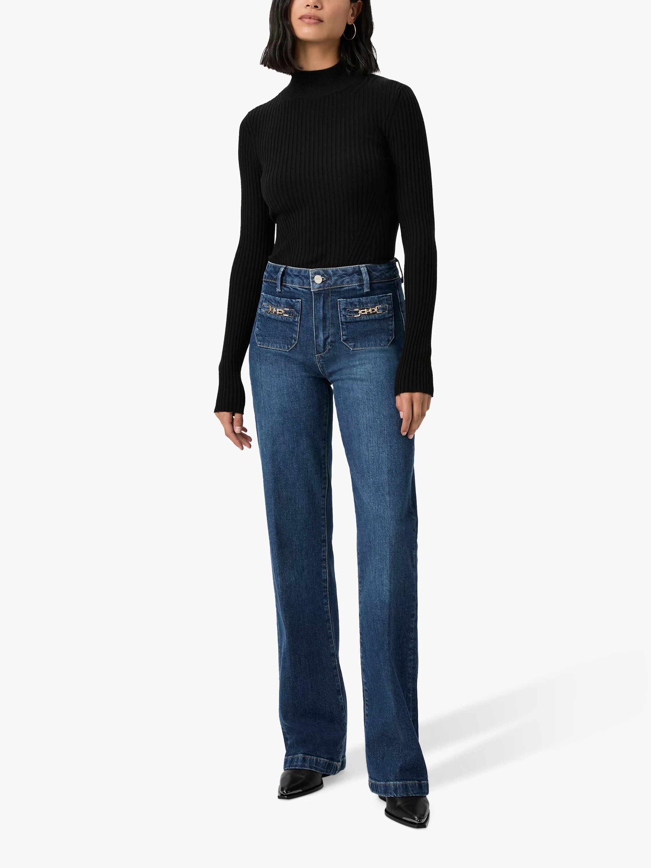 빈티지 하이 와이드 데님 Vintage Leenah High Rise Wide Leg Jeans, Savon 112738293