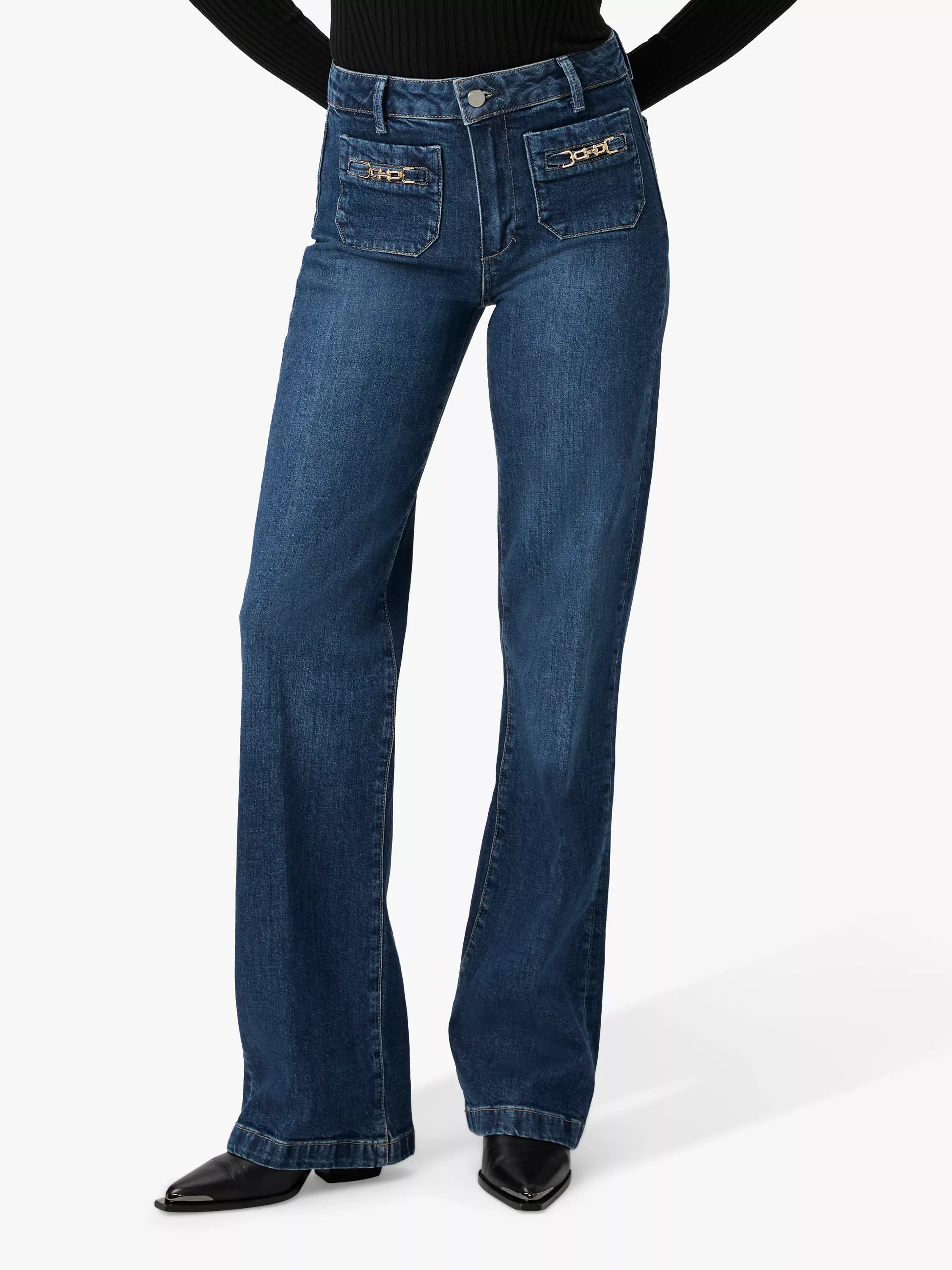 빈티지 하이 와이드 데님 Vintage Leenah High Rise Wide Leg Jeans, Savon 112738293