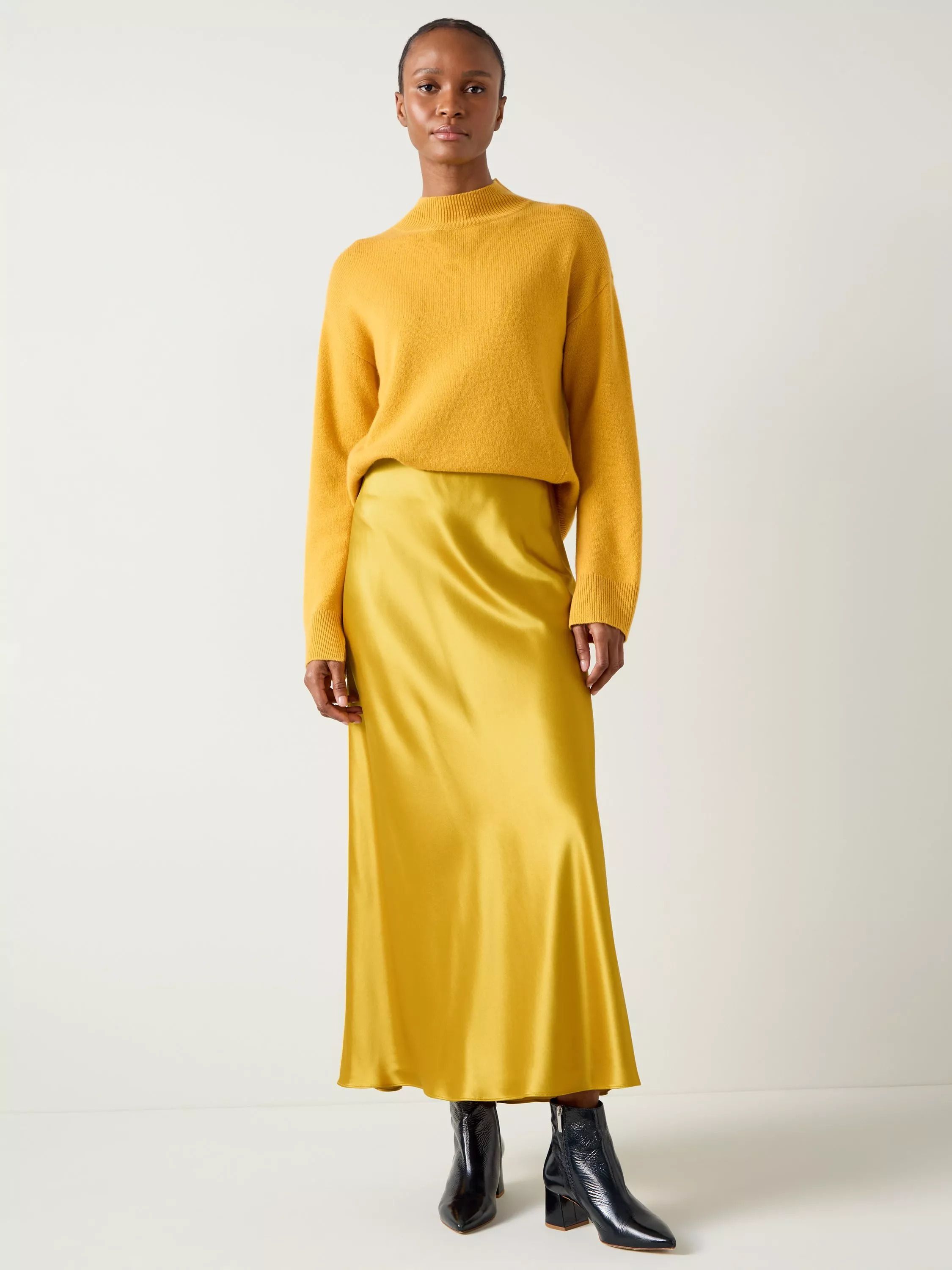 새틴 미디 스커트 올리브 Blythe Satin Bias Midi Skirt, Olive 112534258