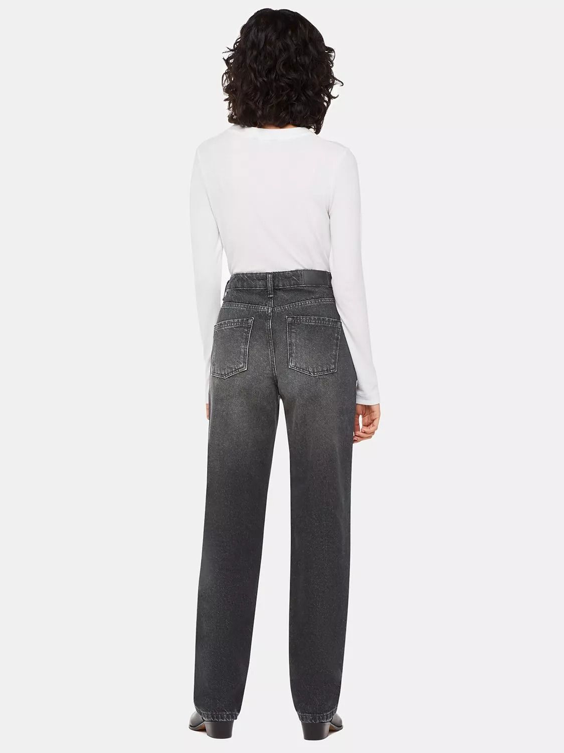 스트레이트 풀 데님 워시드 블랙 Straight Leg Full Length Jeans, Washed Black 111166913