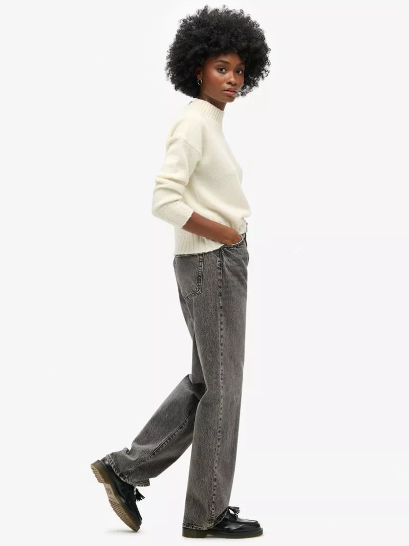 오가닉 코튼 빈티지 와이드 데님 Organic Cotton Vintage Wide Leg Jeans 109306625 Lenox Grey