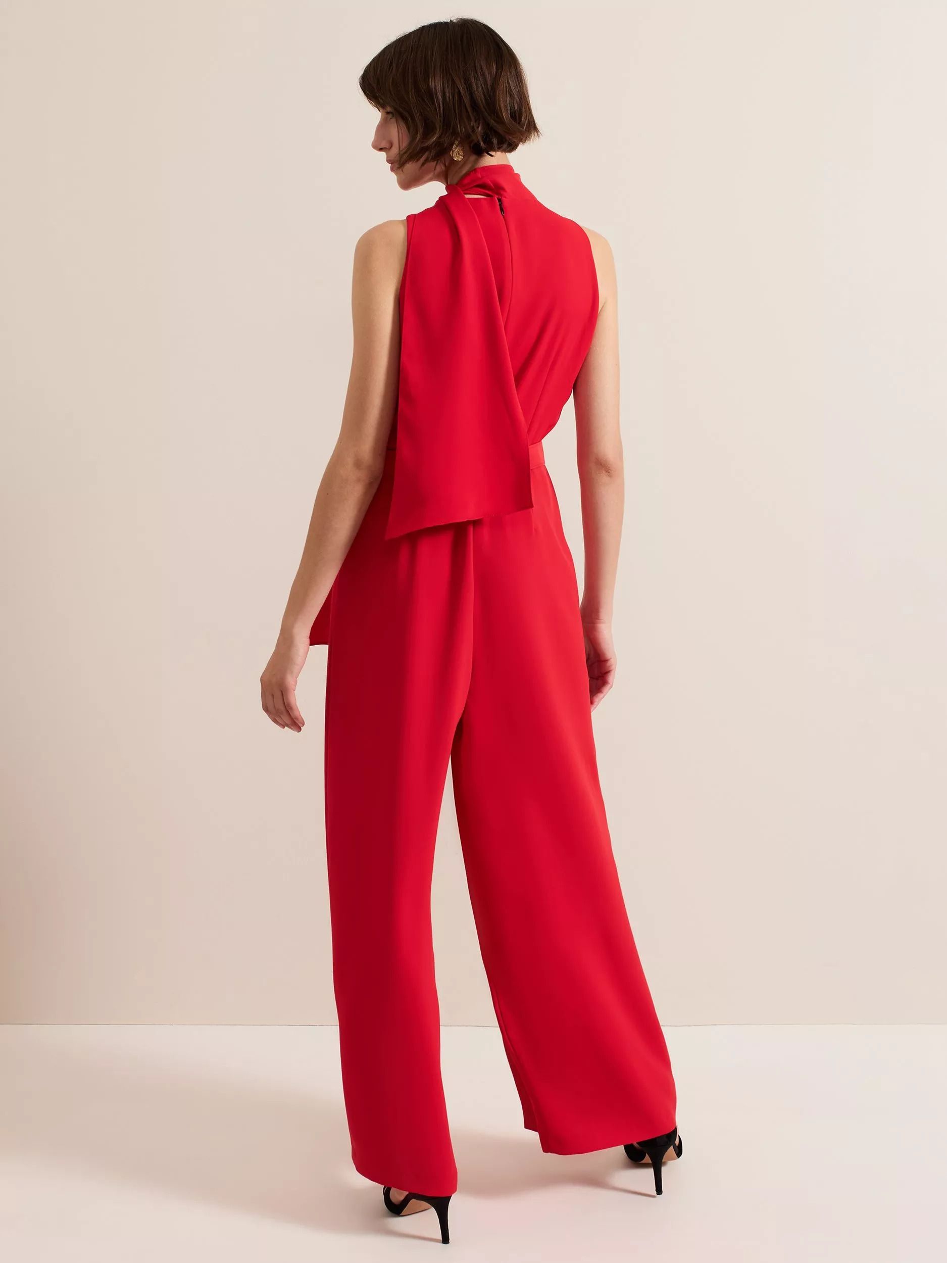 와이드 점프수트 레드 Elika Wide Leg Jumpsuit, Red 112420494