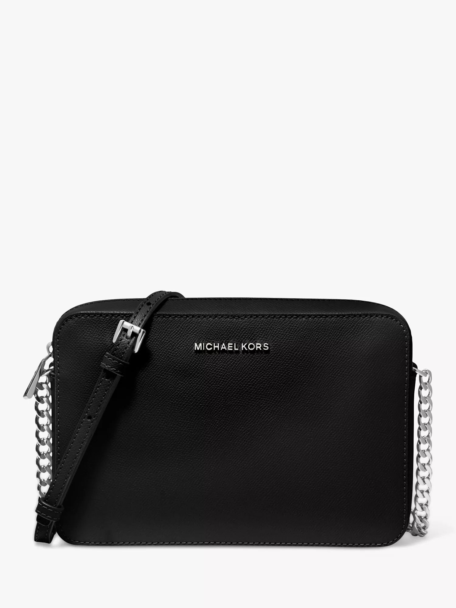 마이클 젯 세트 트래블 가죽 웨스트 바디 가방 MICHAEL  Jet Set Travel Leather East / West Cross Body Bag 3260584 Black/Silver