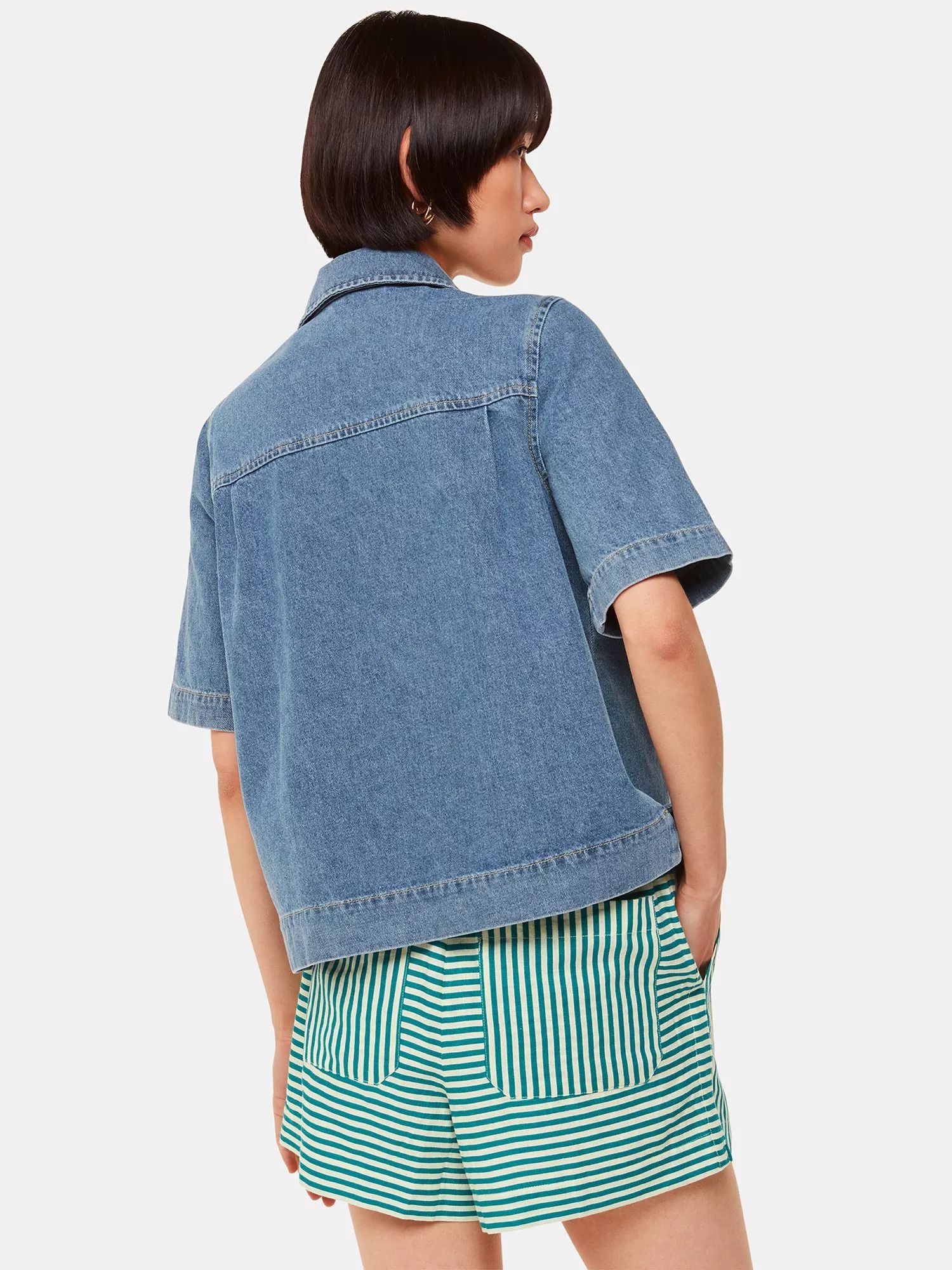 스트라이프 린넨 블렌드 바지 Seaside Stripe Linen Blend Shorts, Green/Multi 112044889