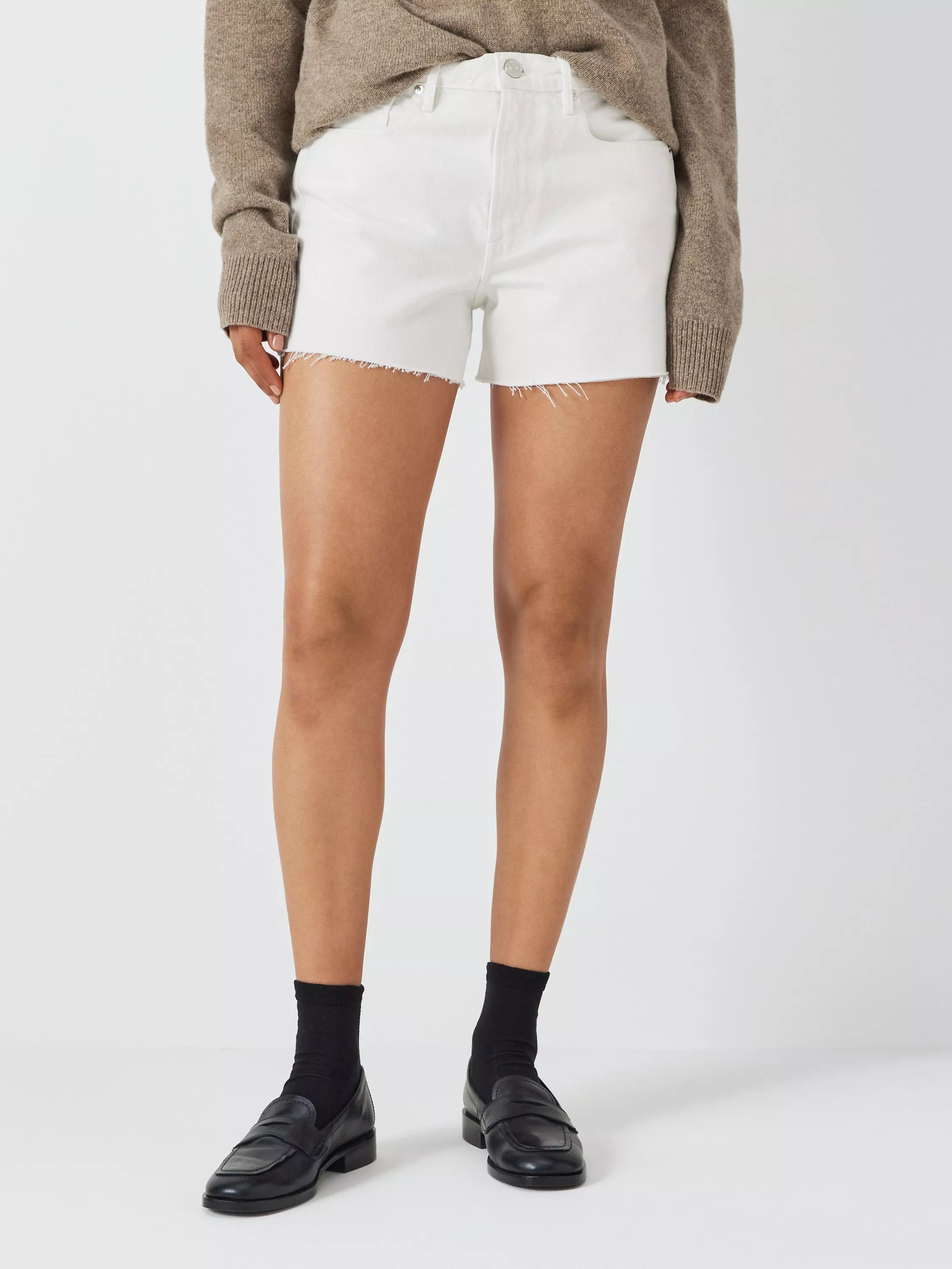 르 하이 데님 바지 Le Brigette High Rise Denim Shorts, Blanc 109960928