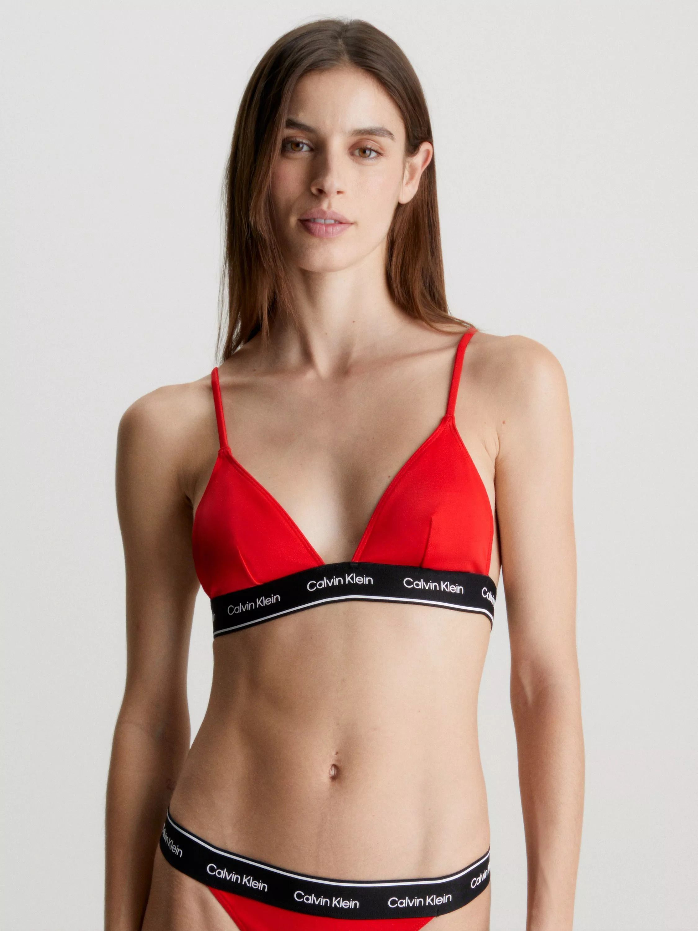 로고 트라이앵글 스윔 탑 Logo Triangle Swim Top 111823122 Cajun Red