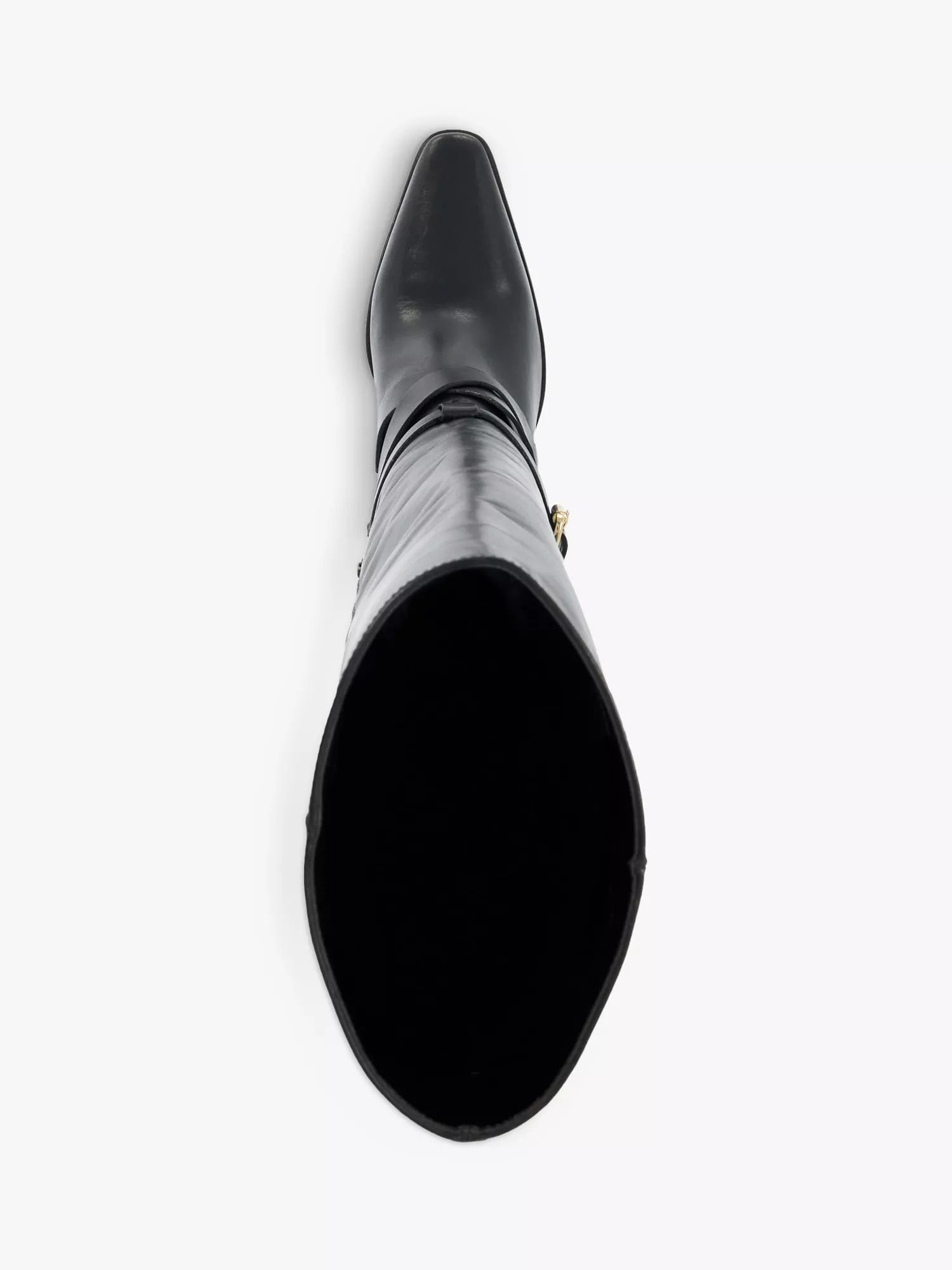 가죽 블록 힐 하이 부츠 블랙 Solanna Leather Block Heel Knee High Boots, Black 112493021