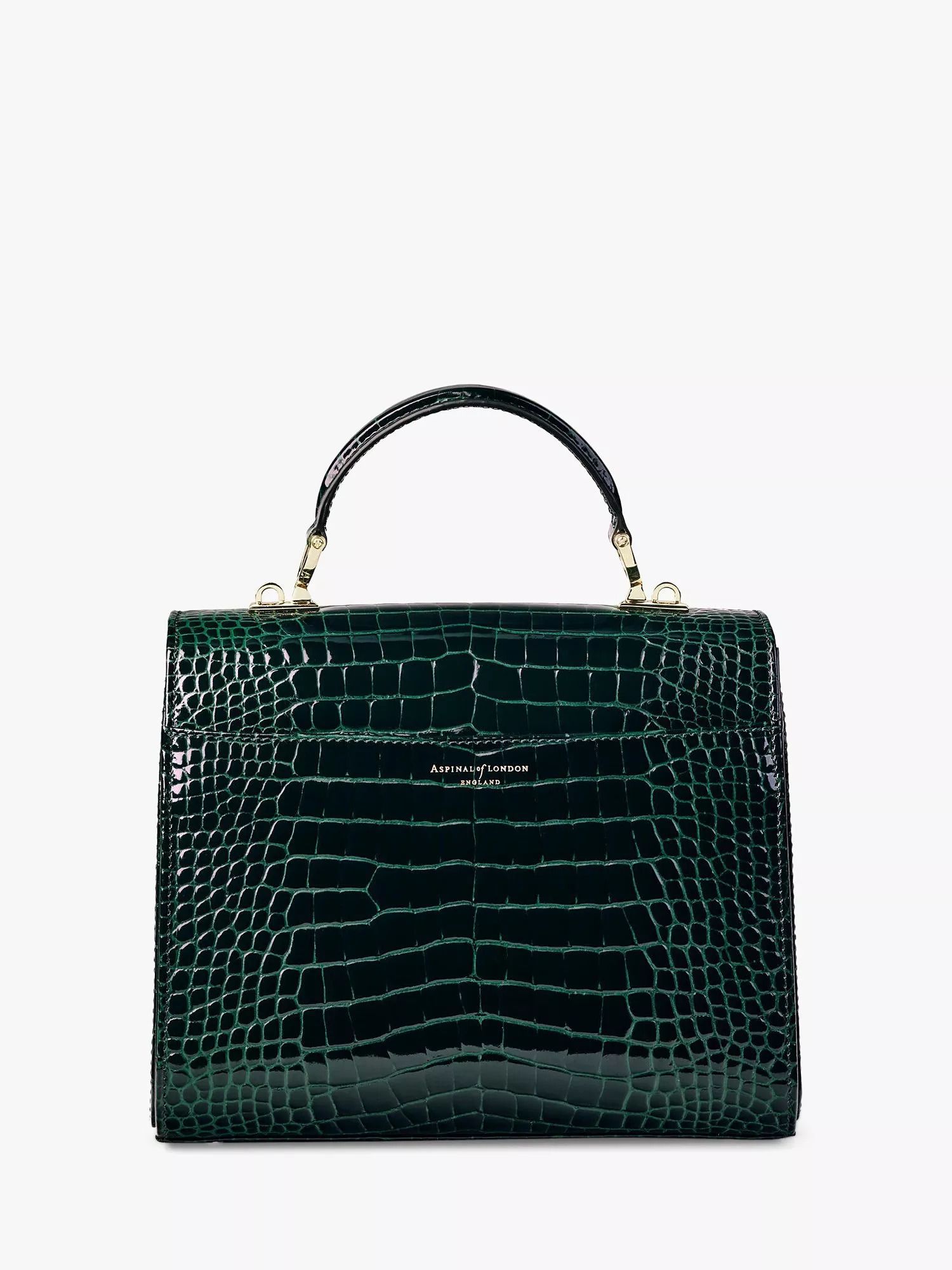 아스피날오브런던(Aspinal of London) | 크록 이펙트 가죽 바디 가방 Mayfair Croc Effect Leather Cross Body Bag 6174362 Evergreen... 