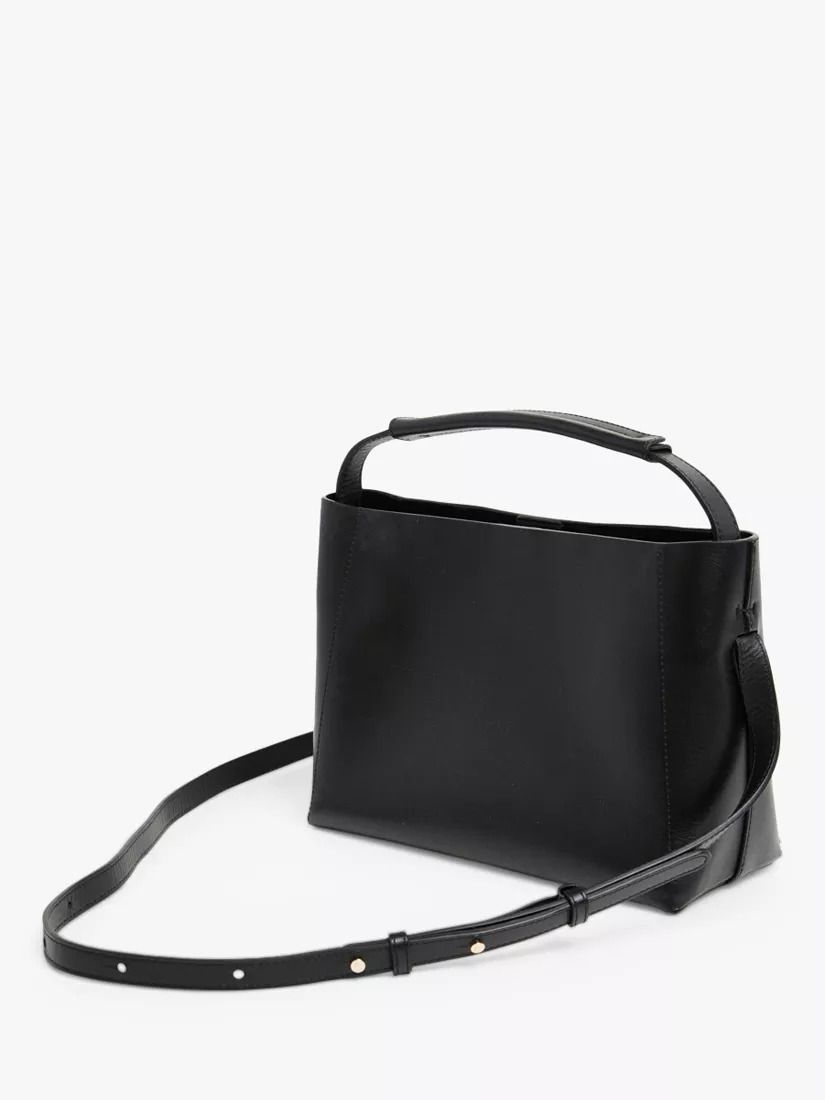 가죽 미디 바디 가방 Hedda Leather Midi Cross Body Bag 112399867 Black