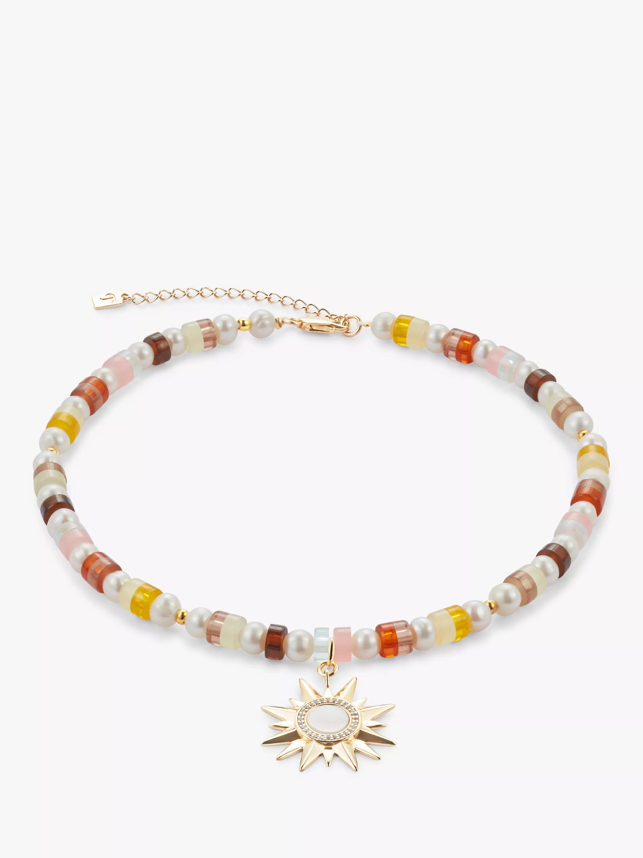 넥 카라 목걸이 x Laura Whitmore Sunburst Collar Necklace 112820230 Earth/White/Gold