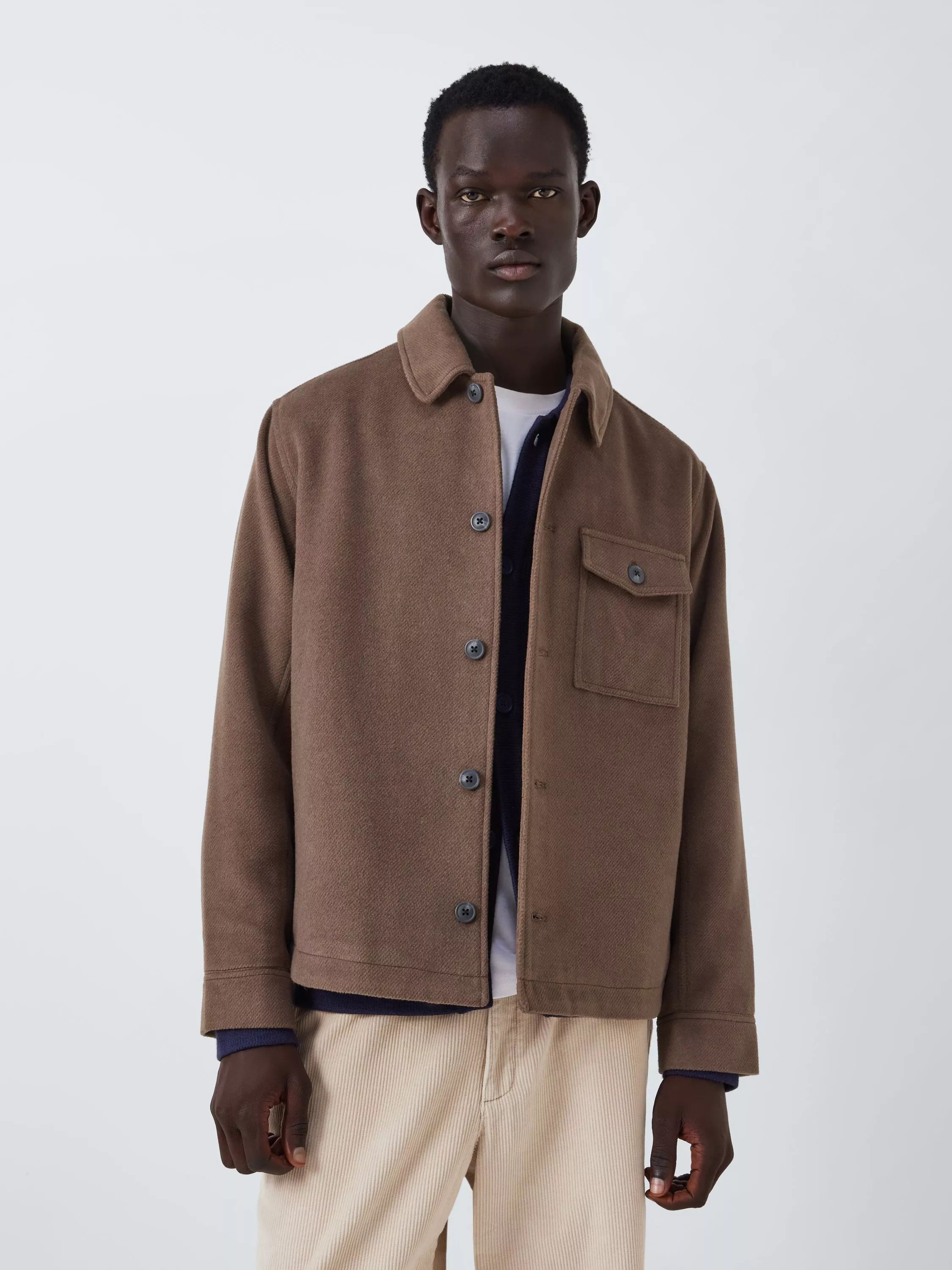울 숏 자켓 Mock Wool Short Jacket 111841541 Brown
