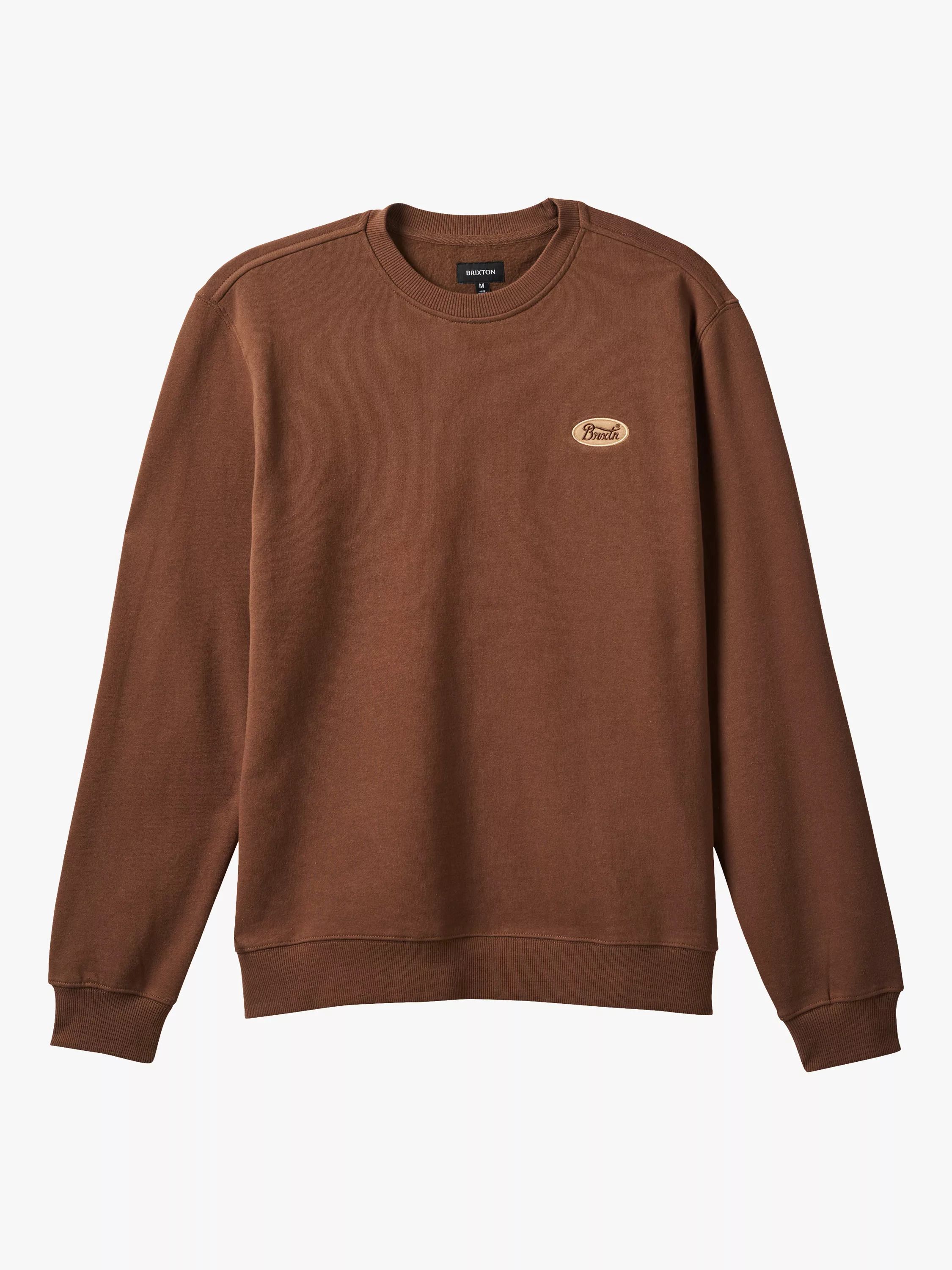 패치 크루넥 넥 코튼 블렌드 스웻셔츠 브라운 Parsons Patch Crew Neck Cotton Blend Sweatshirt, Pinecone Brown 112849334